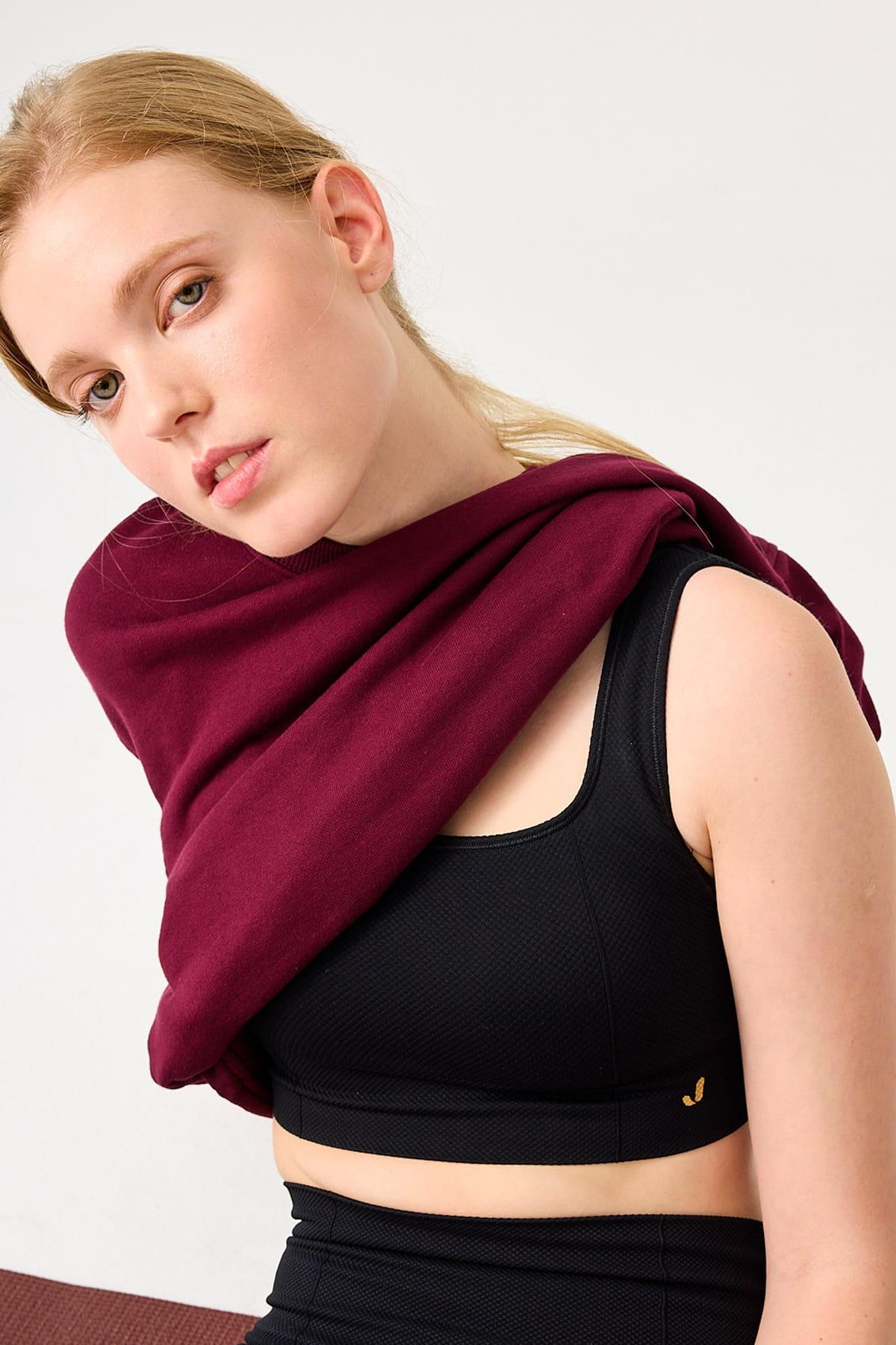 Jerf-Holly Petek Desenli Kaplı Bra Siyah-Spor Sütyeni-2-Milagron.com