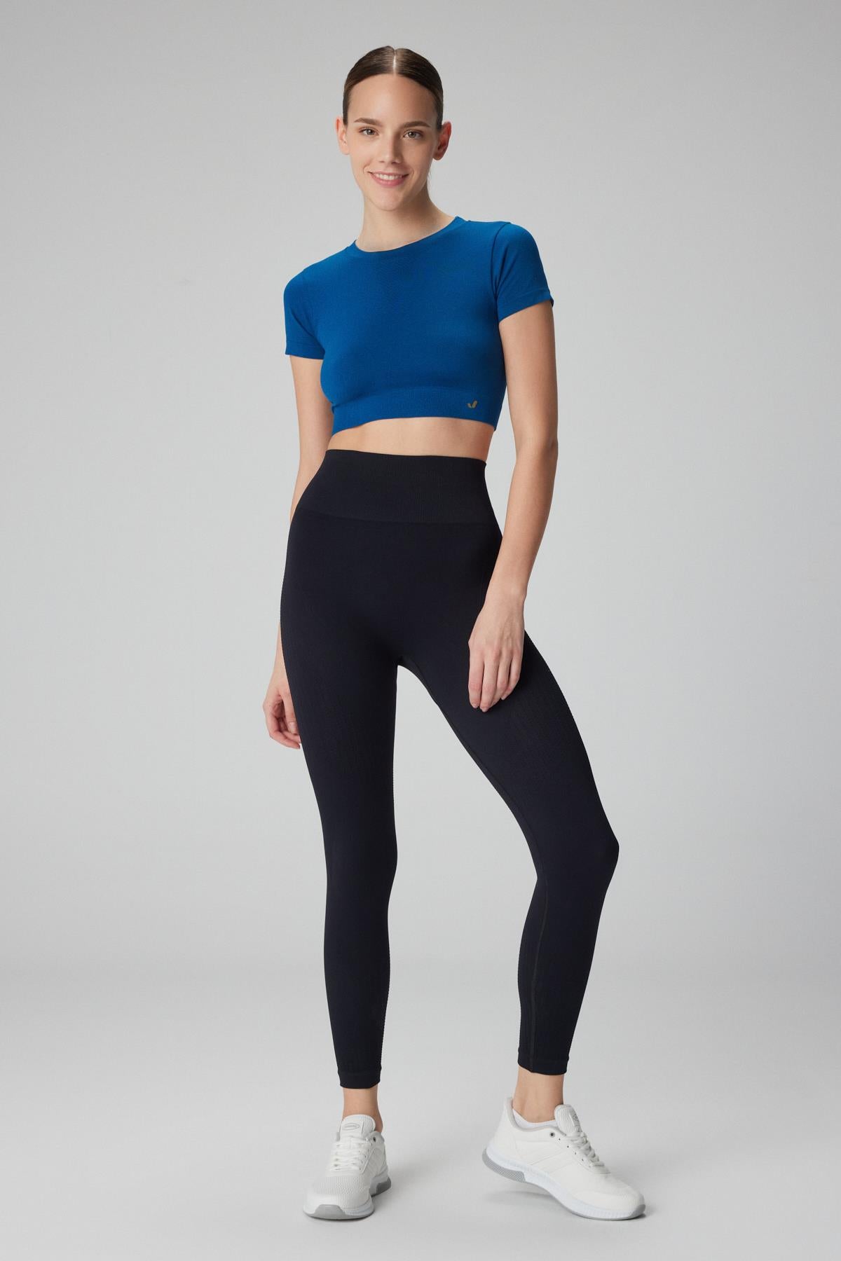 Jerf-Lily Desen Detaylı Şekillendirici Tayt Siyah-Tayt-3-Milagron.com