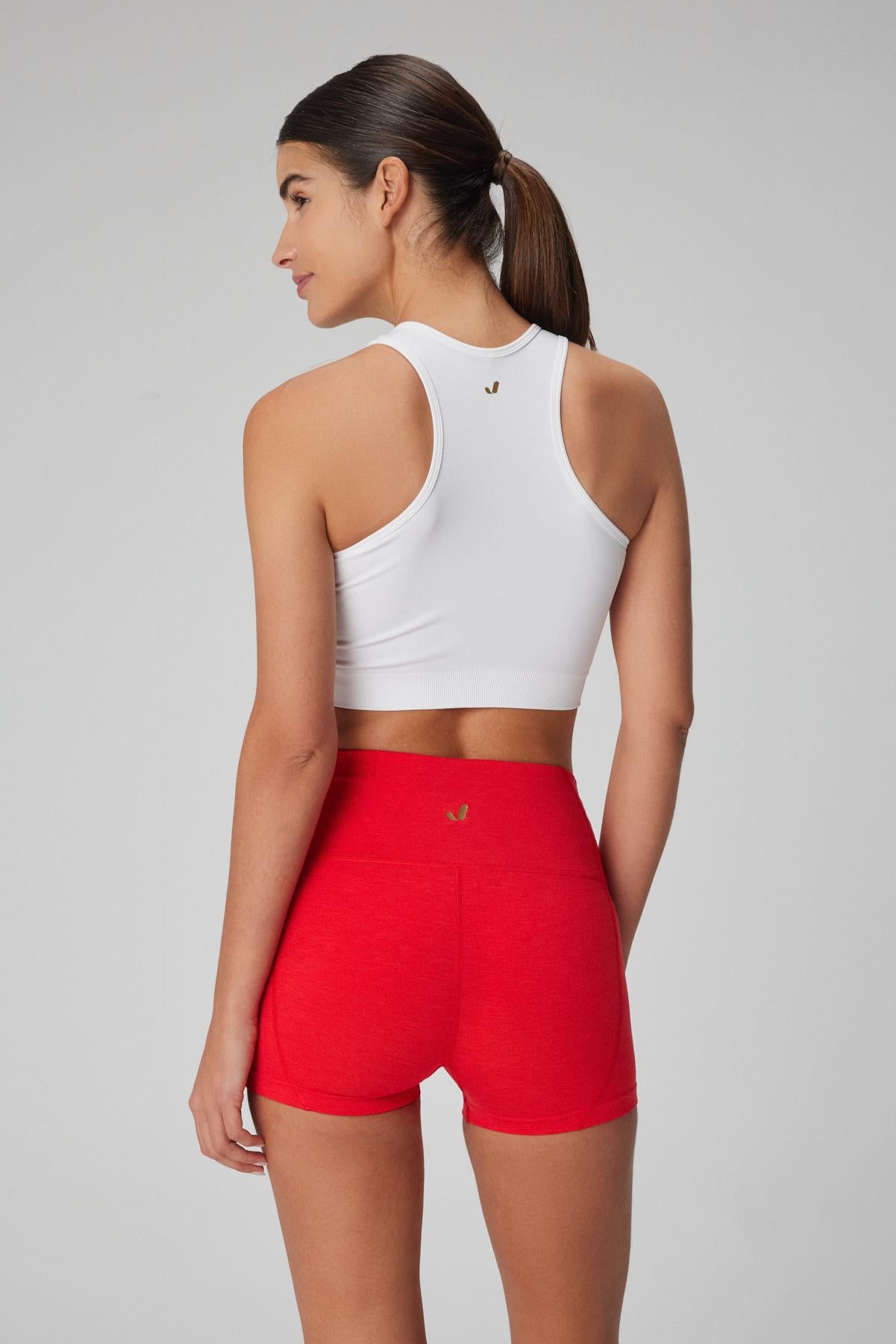 Jerf-Palmi Kendinden Desenli Yuvarlak Yaka Kaplı Bra Beyaz-Spor Sütyeni-4-Milagron.com