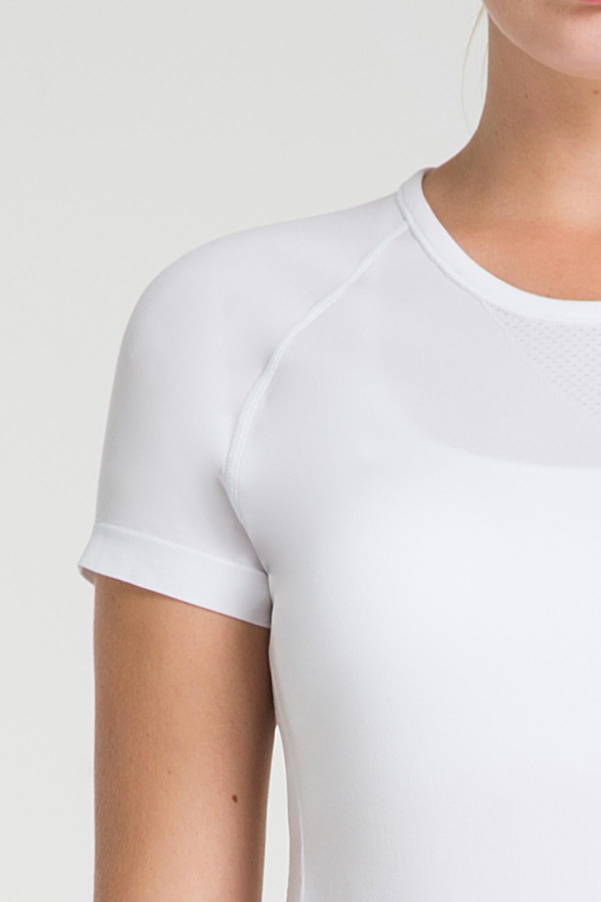 Jerf-Pasto Bisiklet Yaka Ultra Hafif T Shirt Beyaz-T-shirt-2-Milagron.com