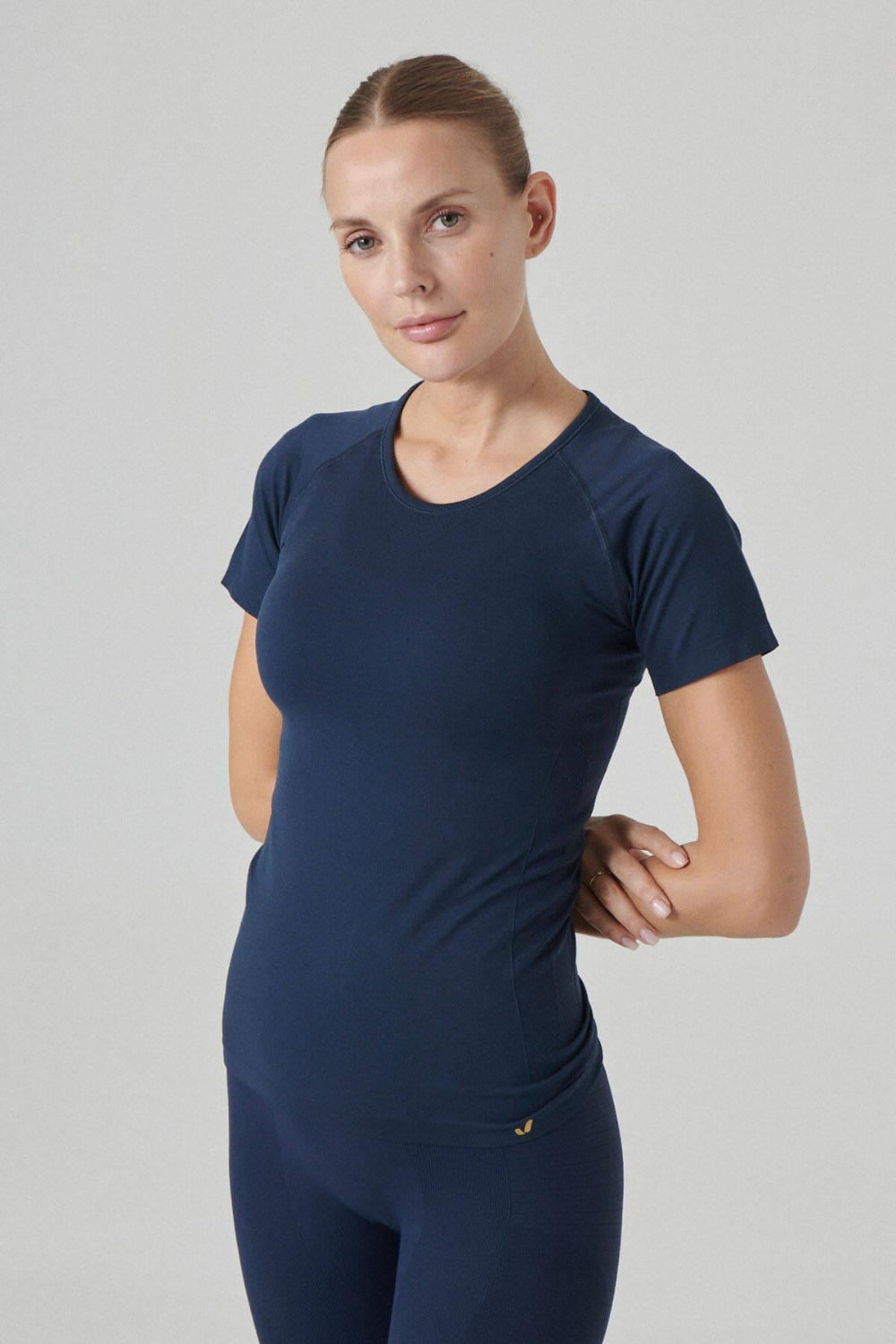 Jerf-Pasto Bisiklet Yaka Ultra Hafif T Shirt Lacivert-T-shirt-1-Milagron.com