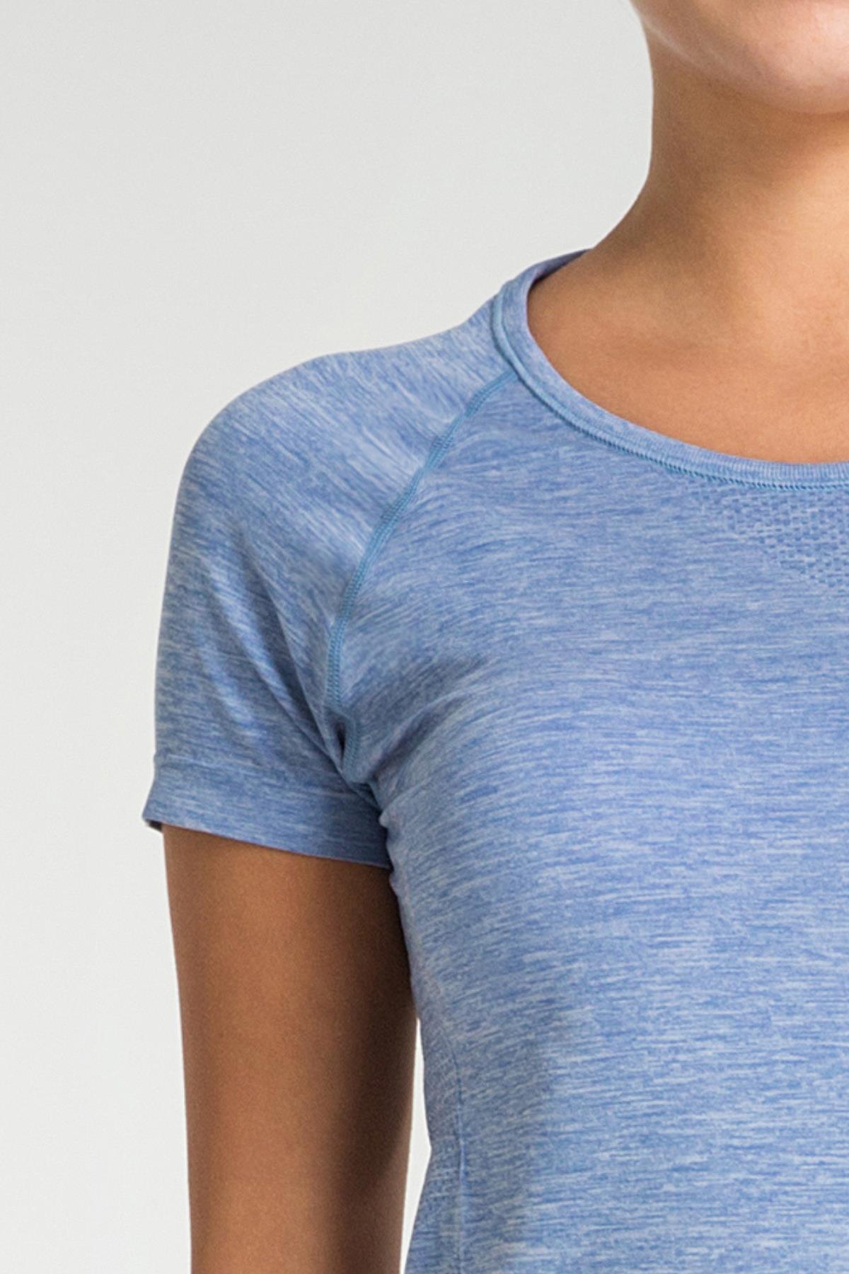 Jerf-Pasto Bisiklet Yaka Ultra Hafif T Shirt Mavi-T-shirt-2-Milagron.com