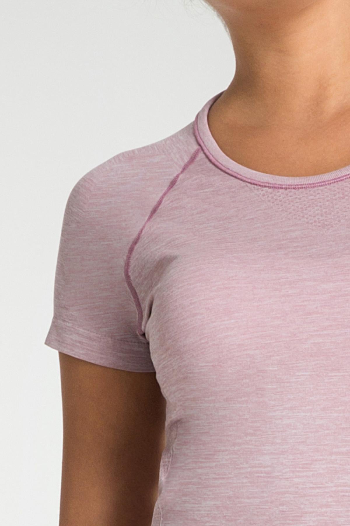 Jerf-Pasto Bisiklet Yaka Ultra Hafif T Shirt Pembe-T-shirt-2-Milagron.com