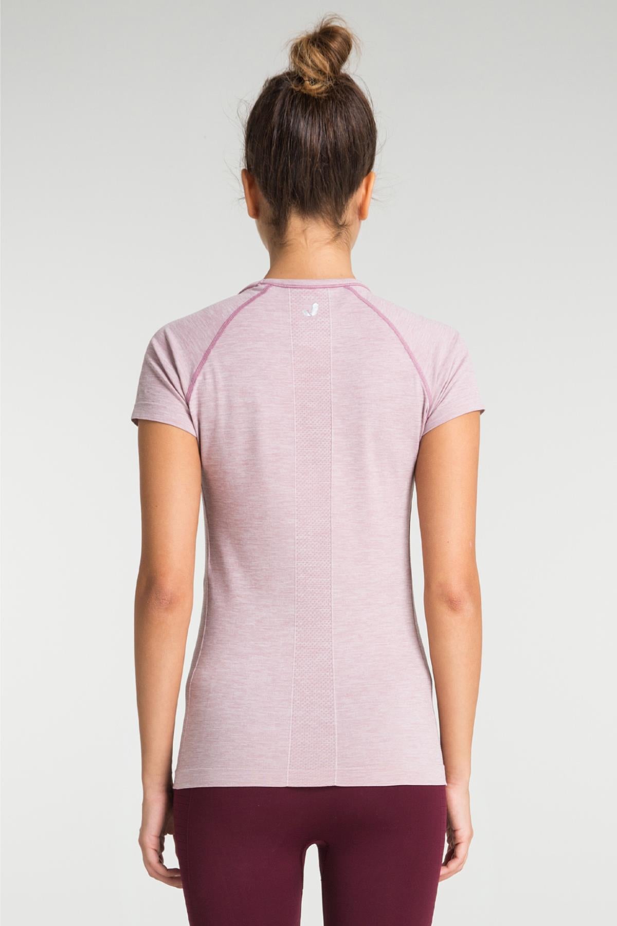 Jerf-Pasto Bisiklet Yaka Ultra Hafif T Shirt Pembe-T-shirt-4-Milagron.com