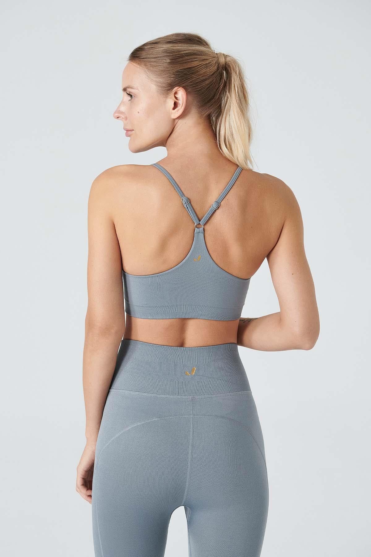 Jerf-Pine Ayarlanabilir İnce Askılı Bra Gri-Spor Sütyeni-4-Milagron.com