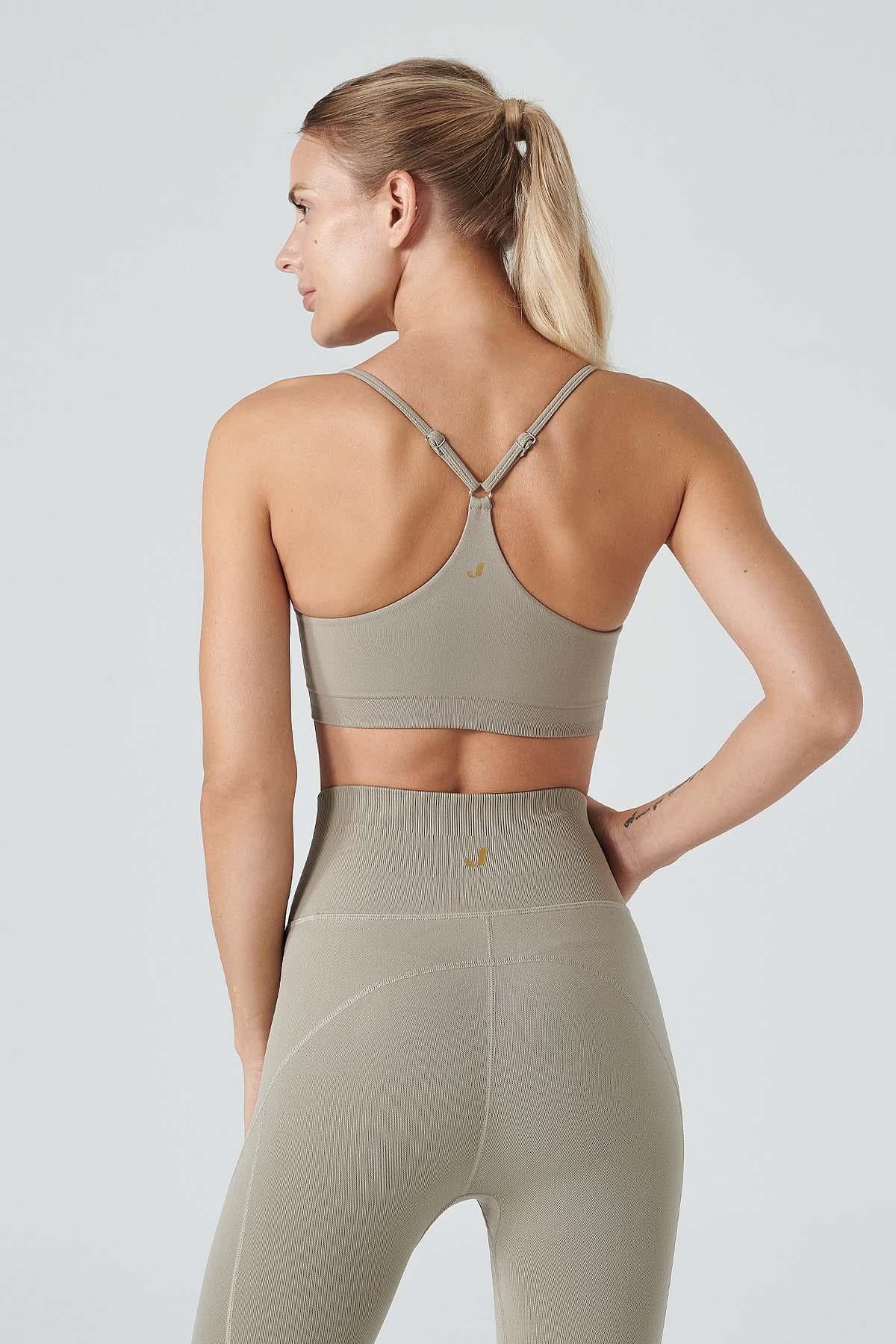 Jerf-Pine Ayarlanabilir İnce Askılı Bra Haki-Spor Sütyeni-3-Milagron.com