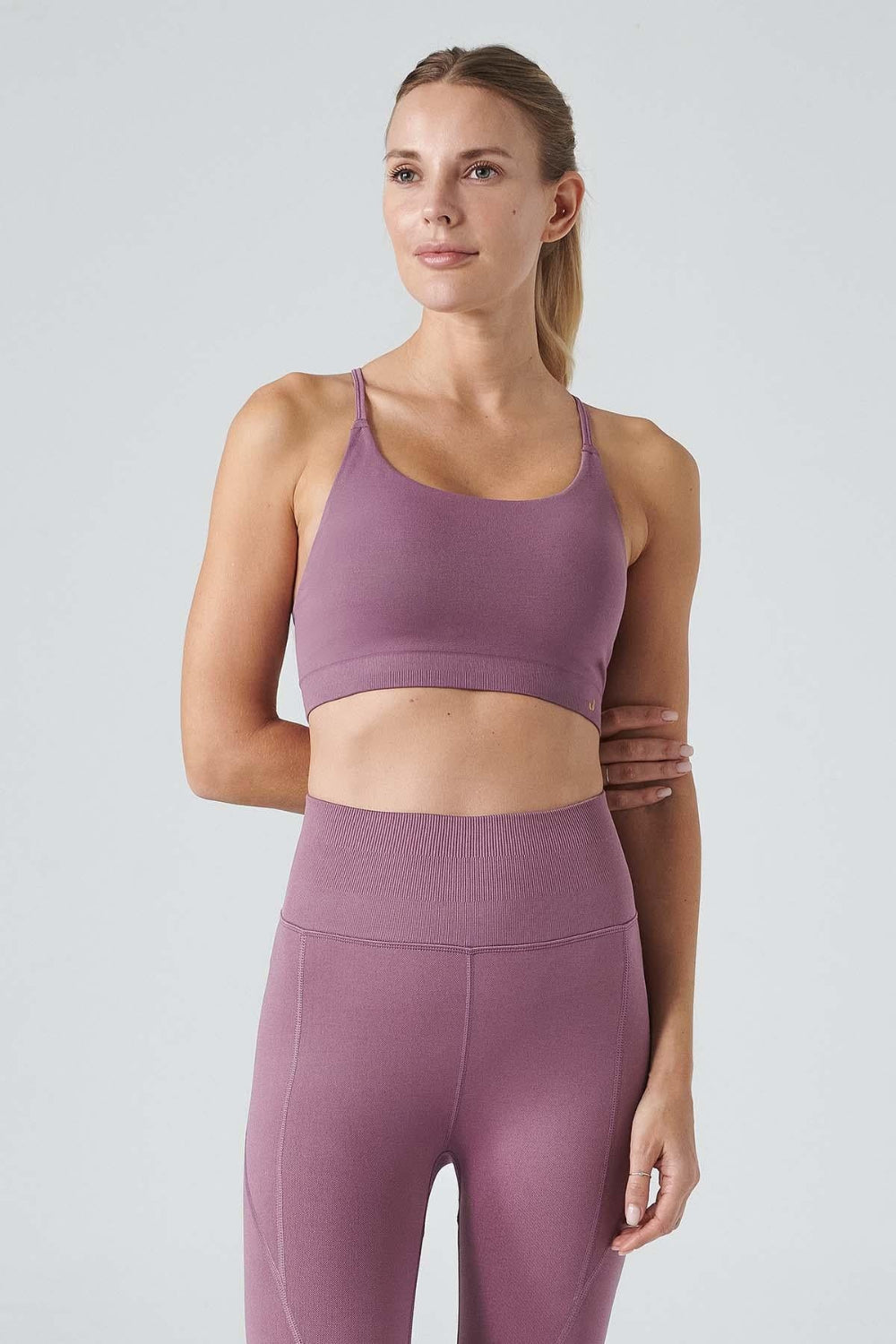 Jerf-Pine Ayarlanabilir İnce Askılı Bra Pastel Lila-Spor Sütyeni-1-Milagron.com