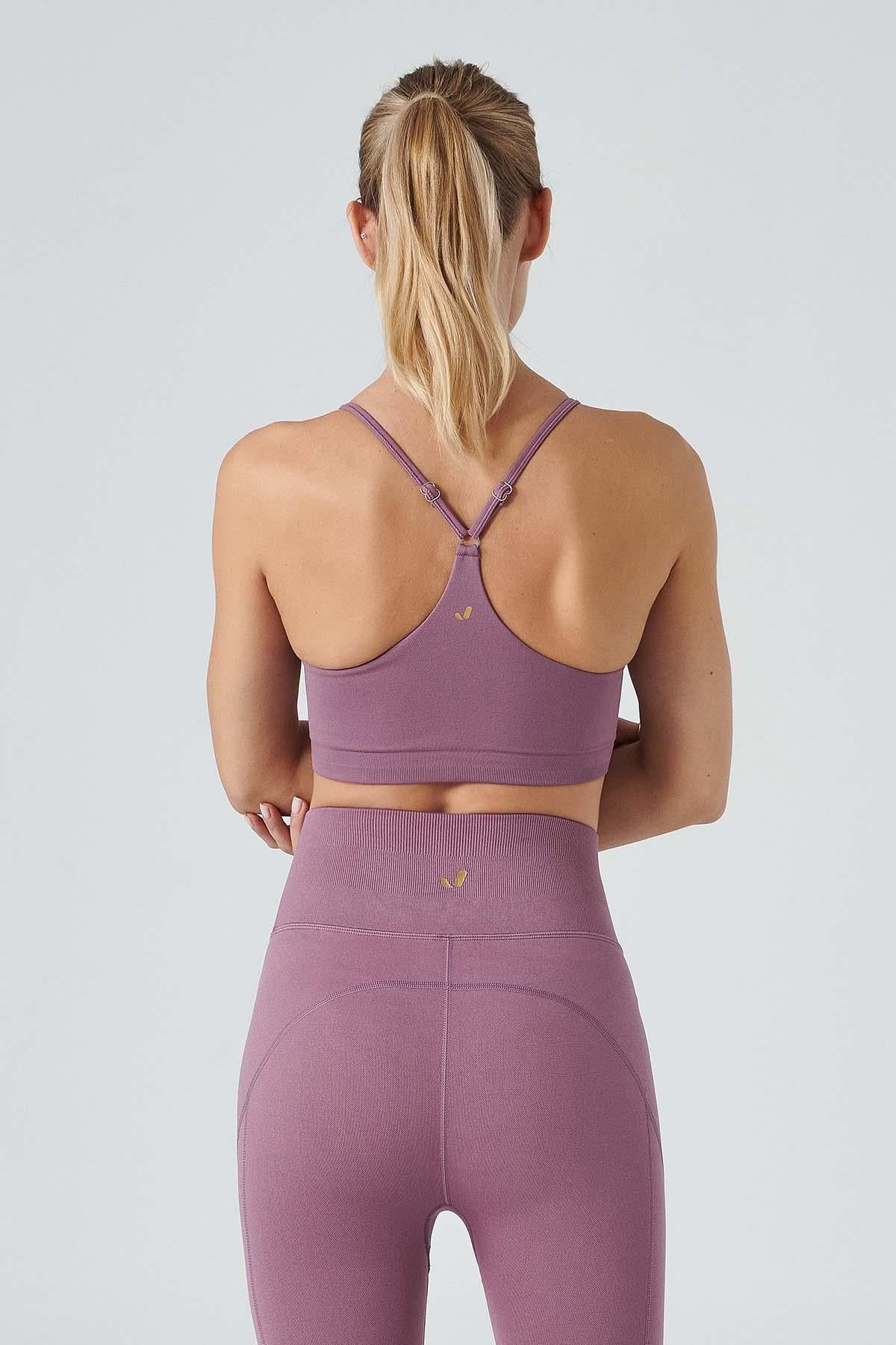 Jerf-Pine Ayarlanabilir İnce Askılı Bra Pastel Lila-Spor Sütyeni-4-Milagron.com