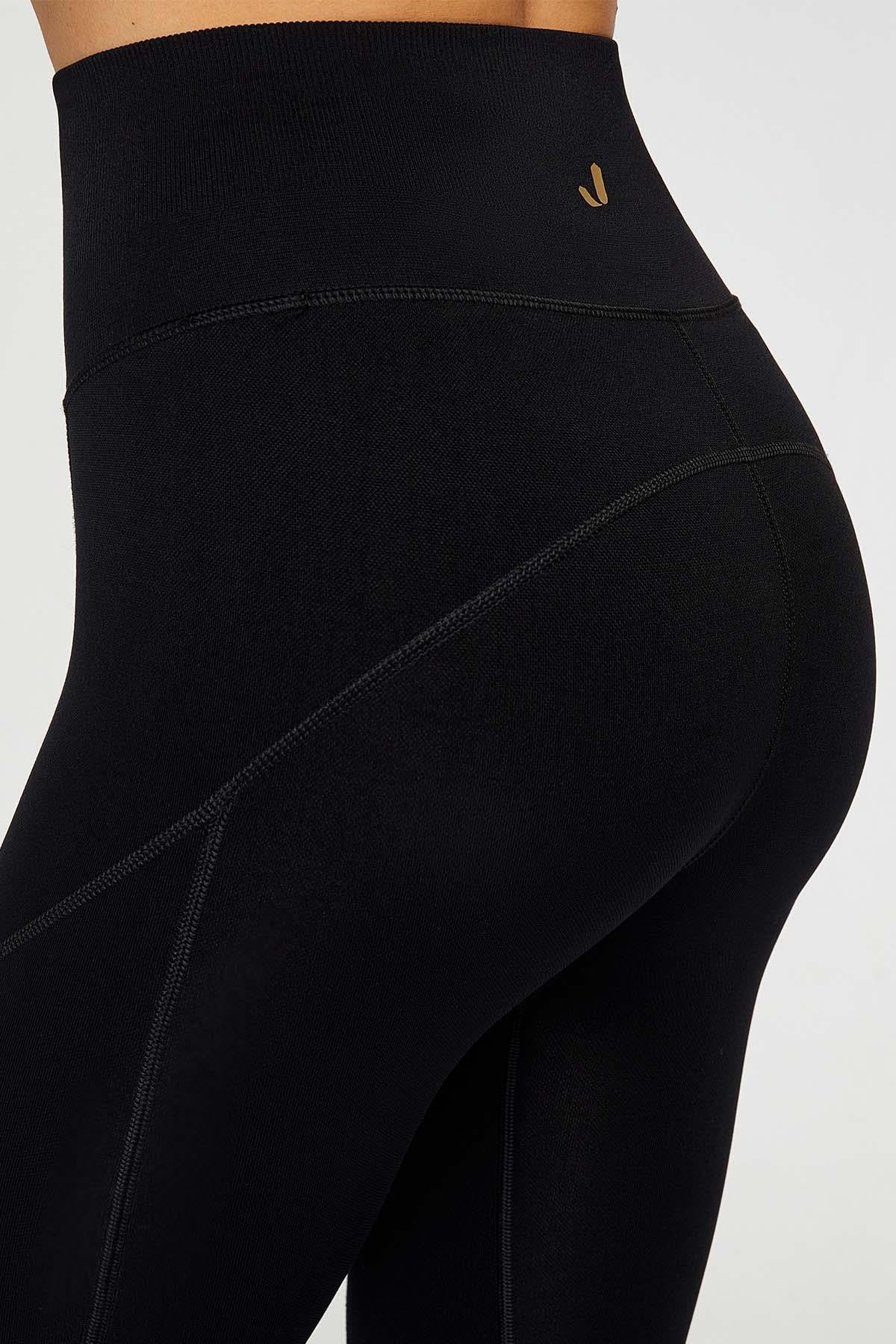 Jerf-Pine Yüksek Bel & Toparlayıcı Tayt Siyah-Tayt-4-Milagron.com