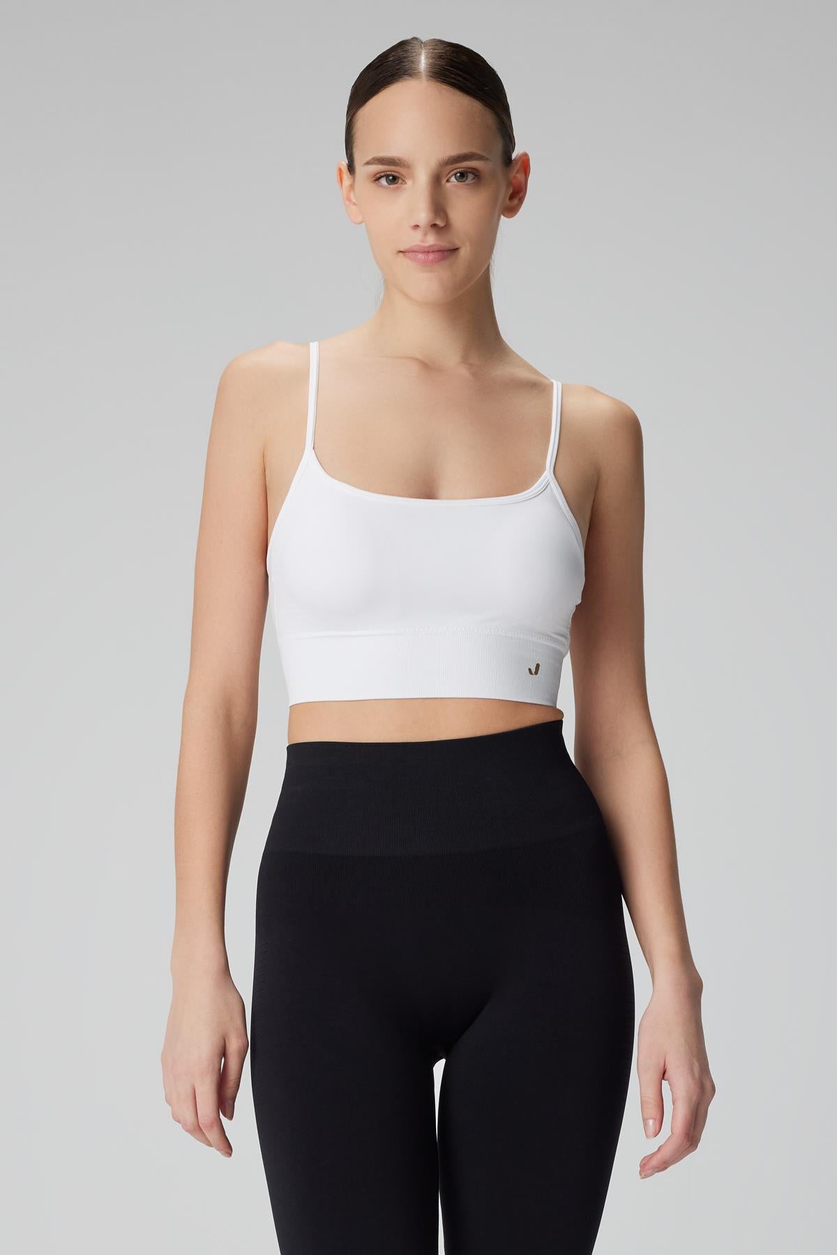 Jerf-Vella İp Askılı Konfor Sport Bra Beyaz-Spor Sütyeni-3-Milagron.com