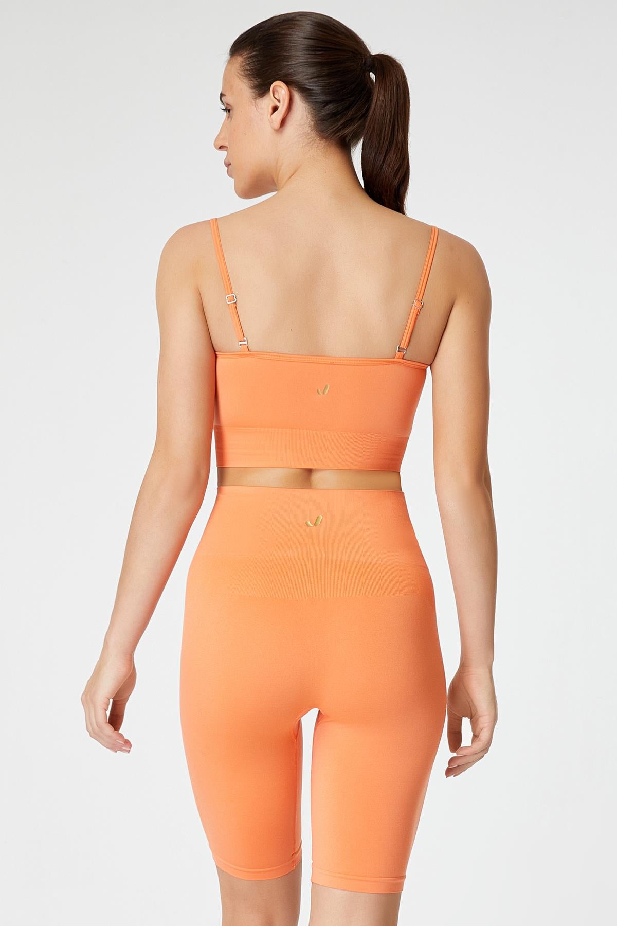 Jerf-Vella İp Askılı Konfor Sport Bra Turuncu-Spor Sütyeni-2-Milagron.com