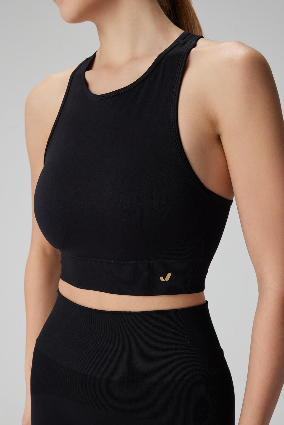 Jerf-Vella Racerback Konfor Sport Bra Siyah-Spor Sütyeni-2-Milagron.com