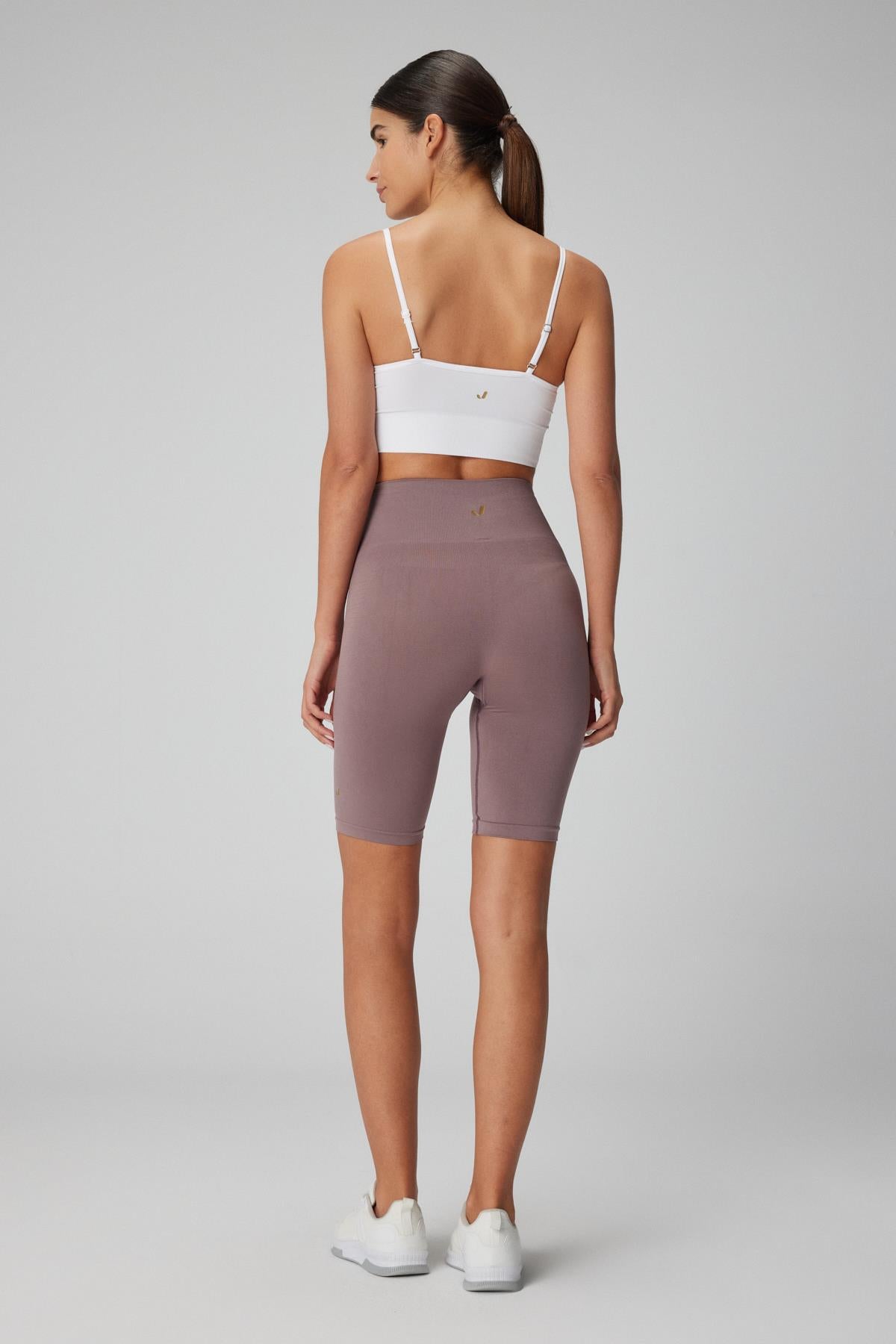 Jerf-Vella Yüksek Bel Konfor Biker Tayt Leylak-Tayt-4-Milagron.com