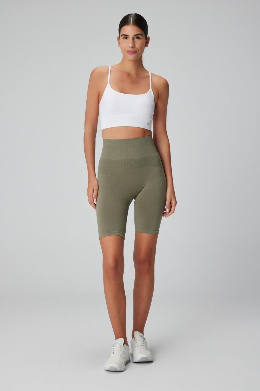 Jerf-Vella Yüksek Bel Konfor Biker Tayt Yeşil-Tayt-1-Milagron.com