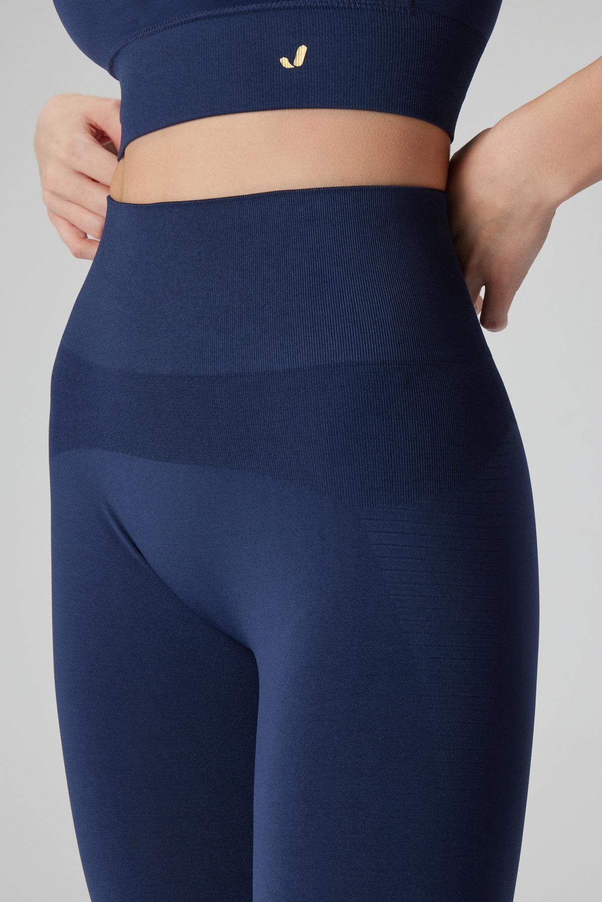 Jerf-Vella Yüksek Bel Konfor Tayt Lacivert-Tayt-2-Milagron.com