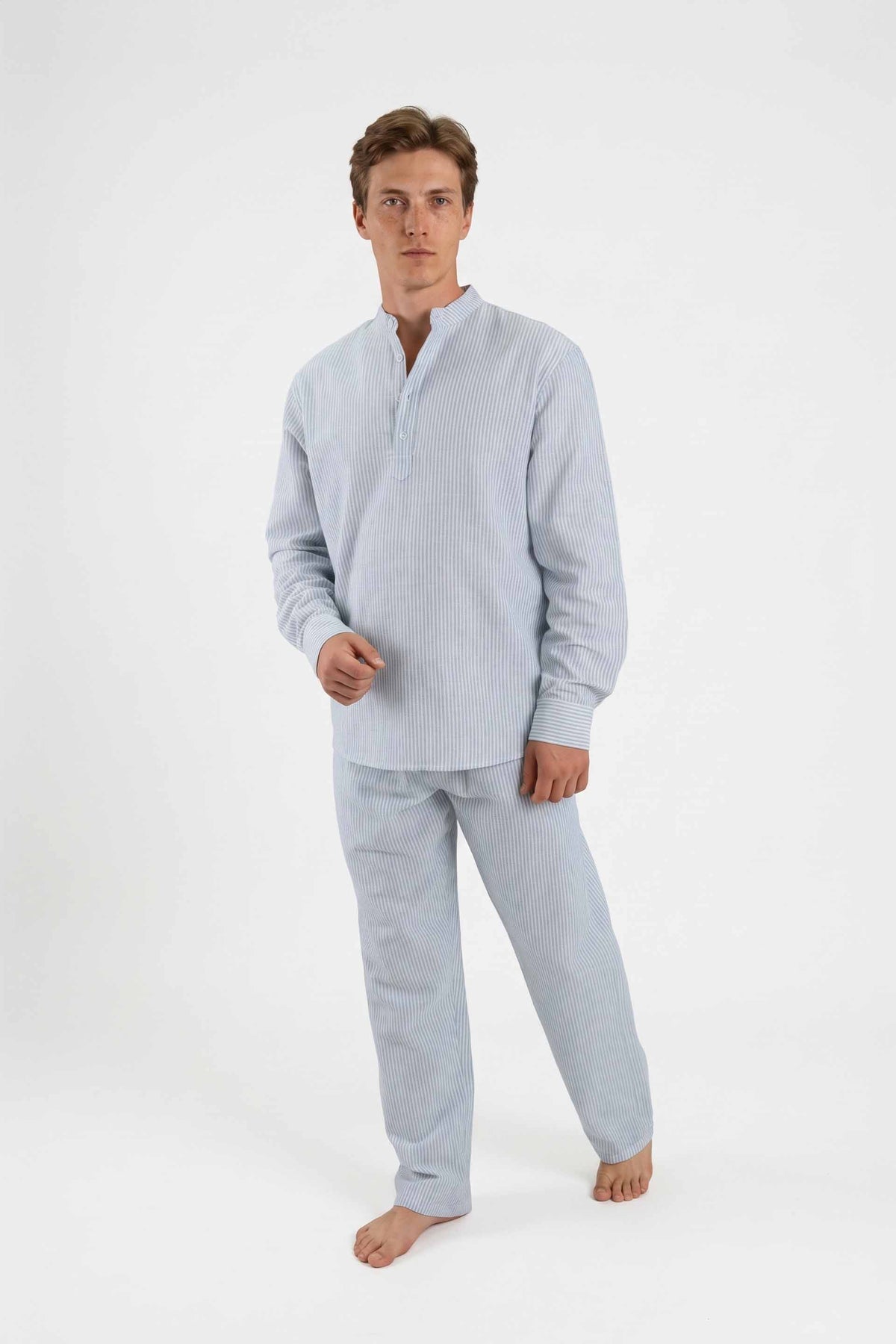 Aeron Erkek Pantolon | Lonse Linen | Krem-Toprak & Krem-Mavi Taş | S-M / L-XL