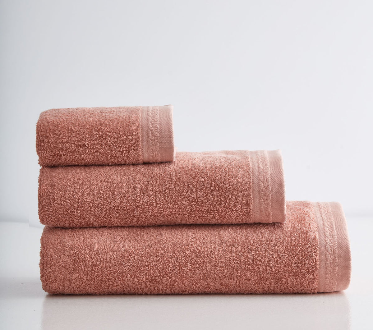 Calida 3'lü Havlu Seti | Somon | Pamuk & TENCEL™ Lyocell | 30x50 + 50x90 + 80x150 cm