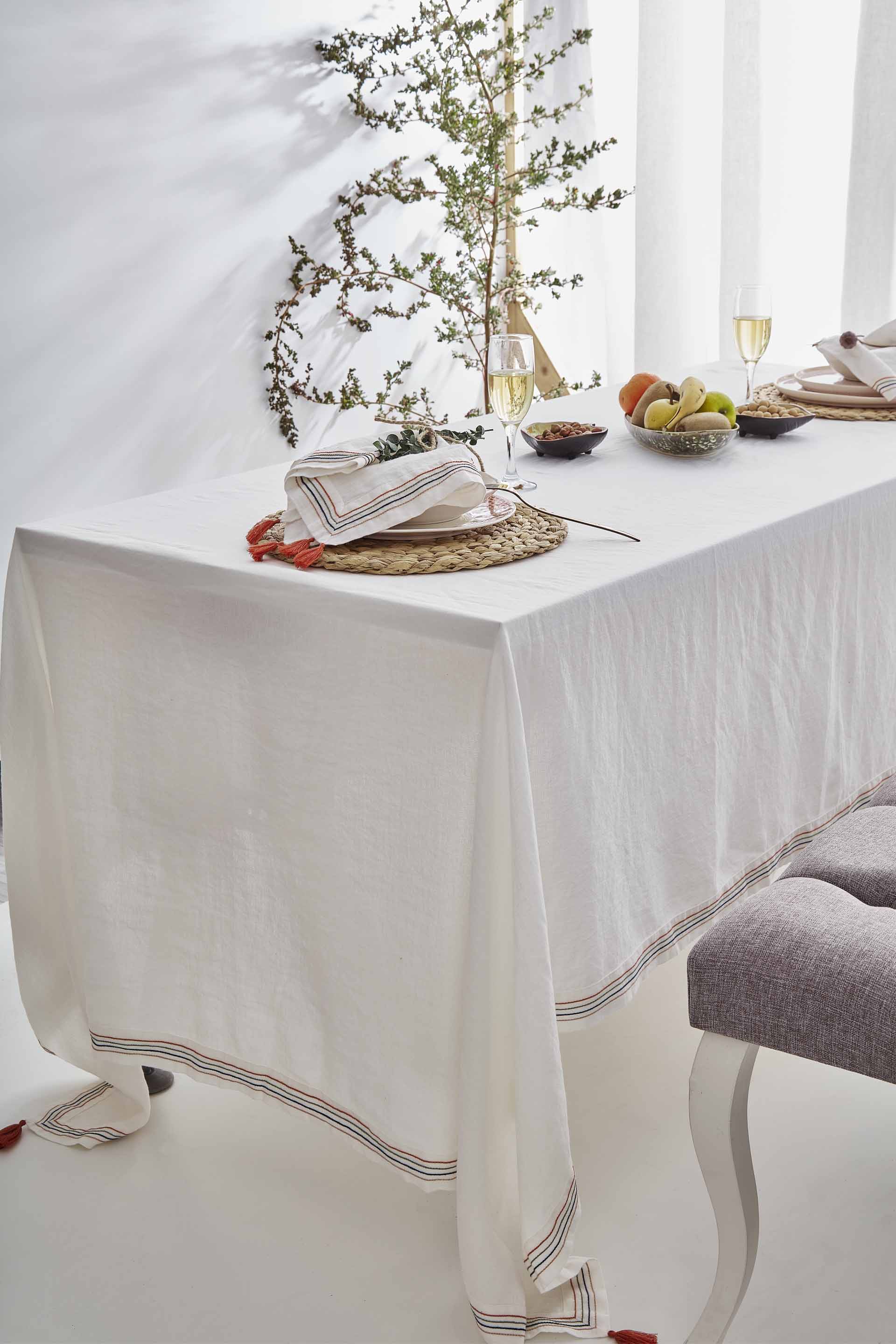 Este Masa Örtüsü | Lonse Linen | Püsküllü
