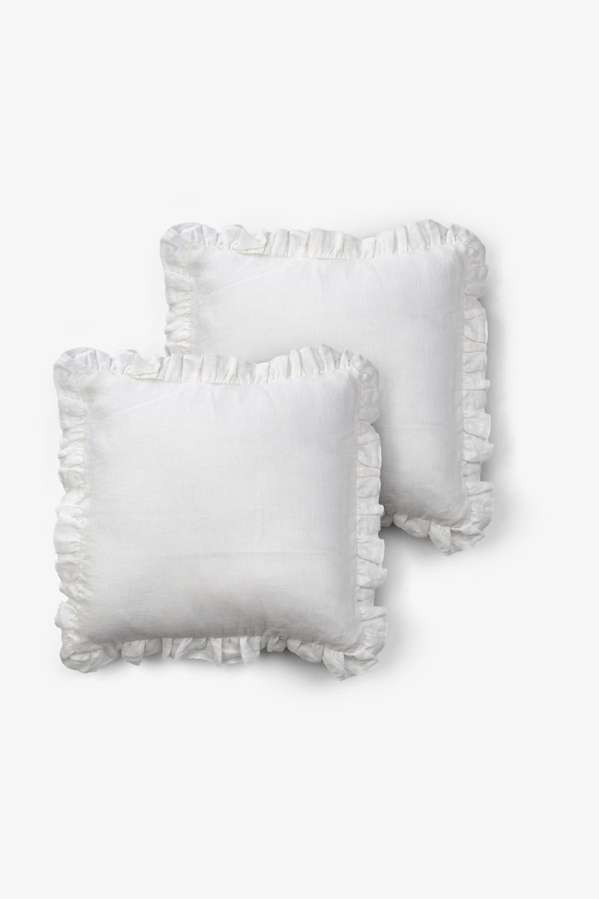 Lona Keten Fırfırlı Kırlent Kılıfı 2'li 40x40