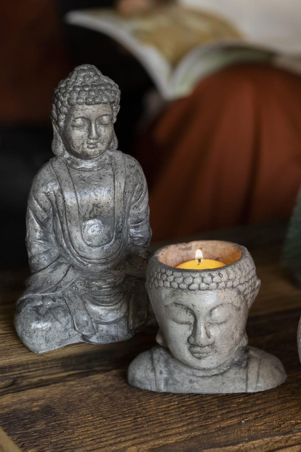 Jomo Tasarım-Beton Buddha Heykel ve Mumluk-Mumluk & Şamdan-2-Milagron.com