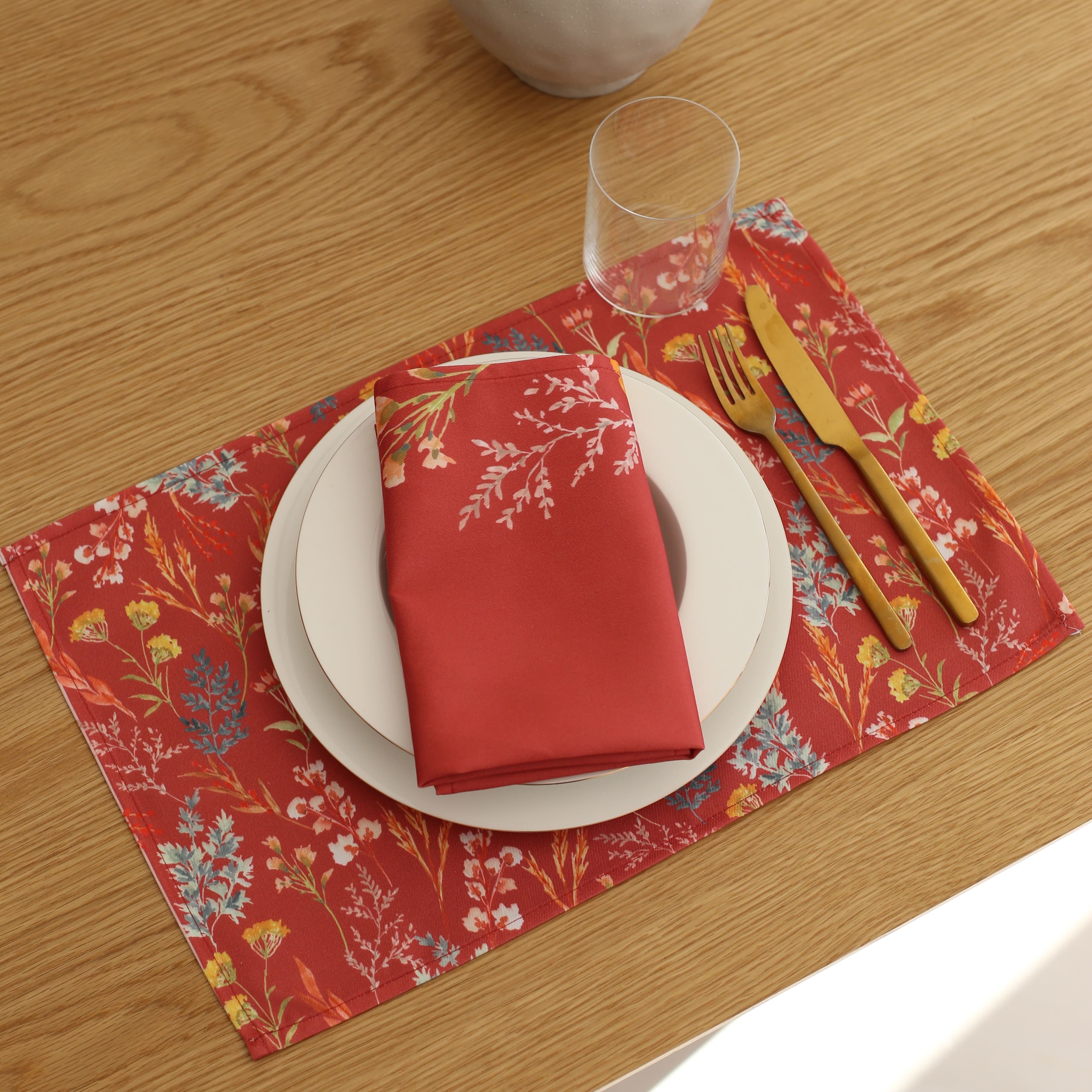 KM Home Collection-2'li Set Bahar Bahçesi Temalı Amerikan Servis-Sunum Aksesuarları-3-Milagron.com