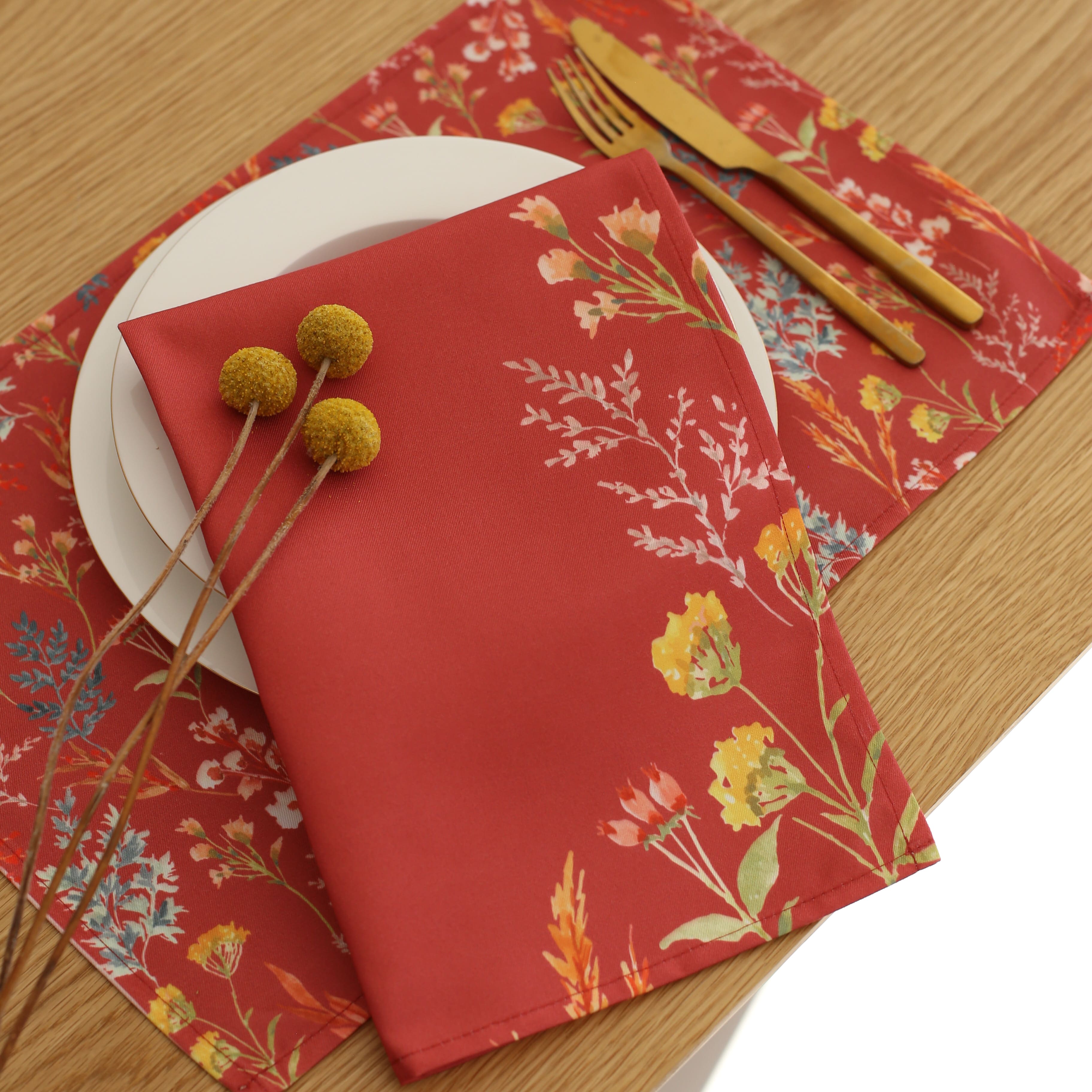 KM Home Collection-2'li Set Bahar Bahçesi Temalı Peçete-Peçete-3-Milagron.com