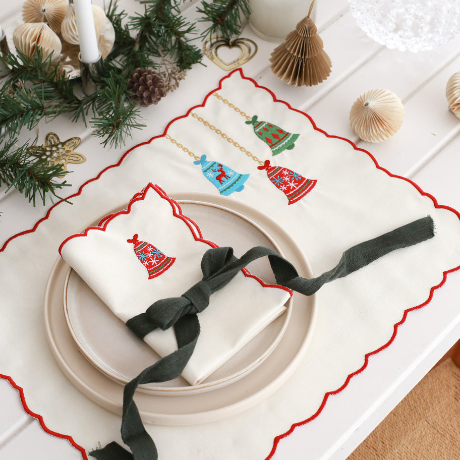 KM Home Collection-2'li Set Çan İşlemeli Pamuk Peçete-Peçete-3-Milagron.com