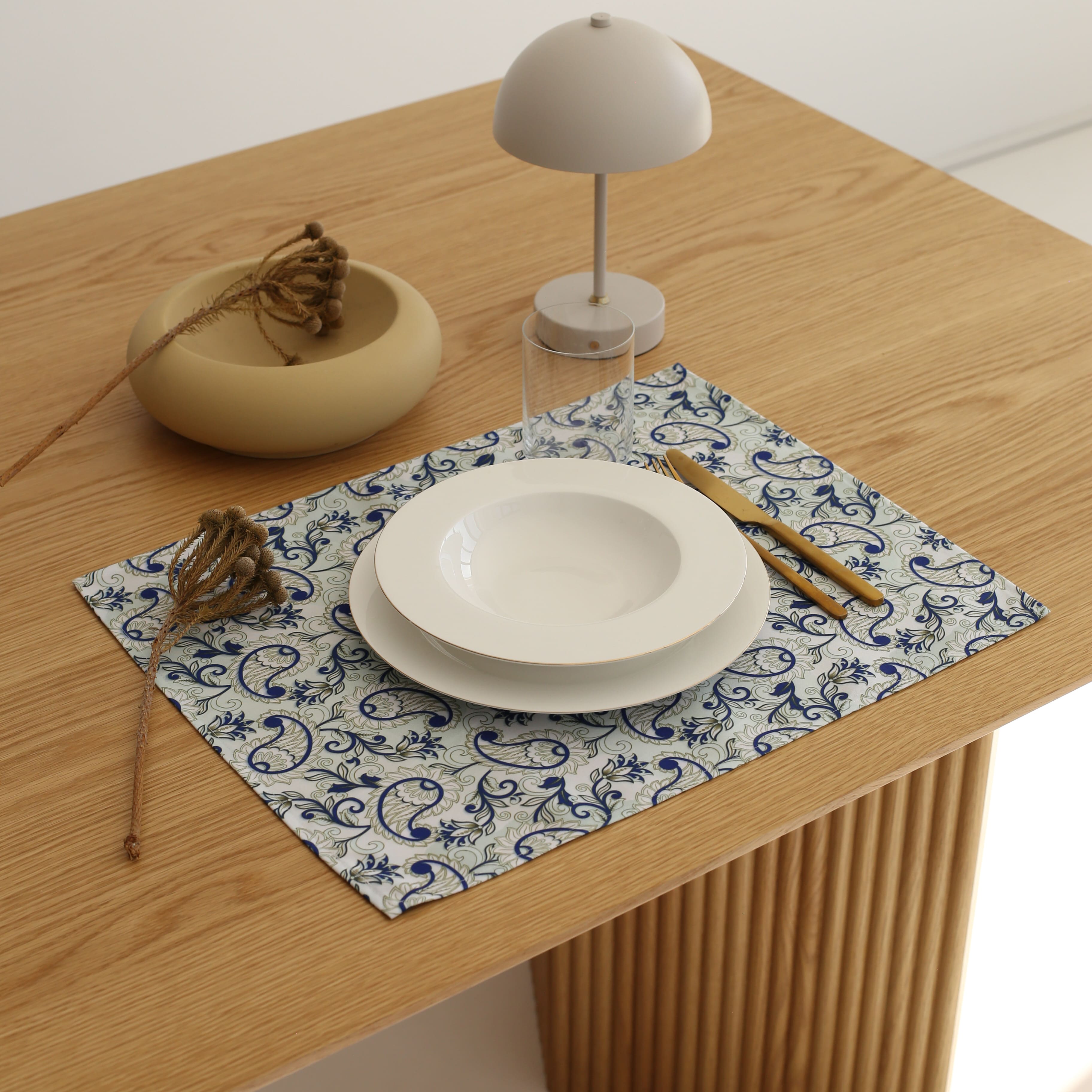 KM Home Collection-2'li Set Çiçek Motifli Amerikan Servis-Sunum Aksesuarları-5-Milagron.com