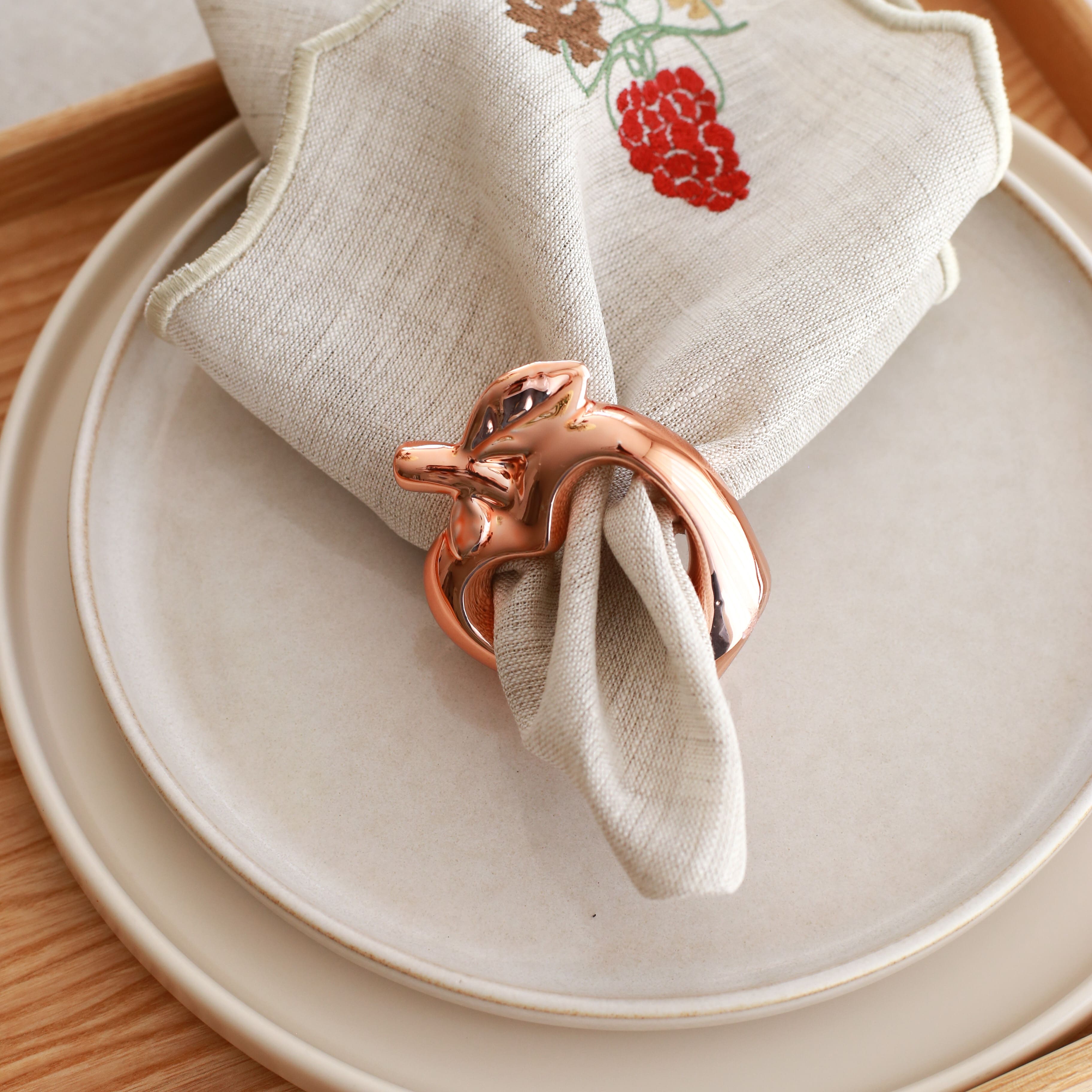 KM Home Collection-2'li Set Elma Temalı Peçetelik-Peçete-1-Milagron.com