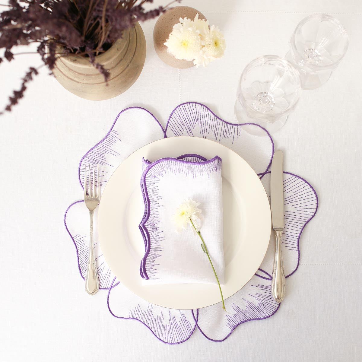 KM Home Collection-2'li Set Mor Pikolu Peçete-Peçete-1-Milagron.com