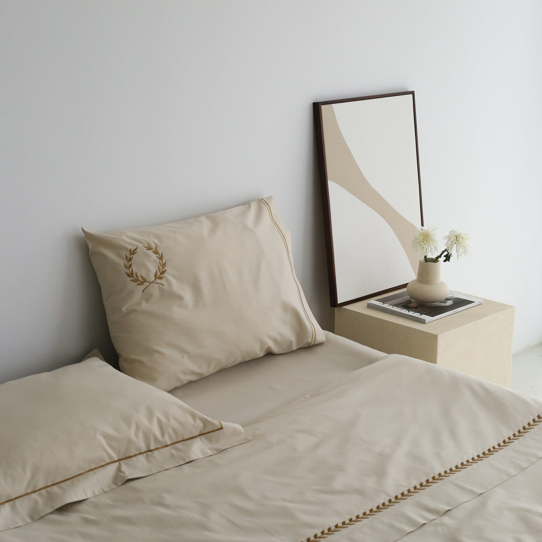 KM Home Collection-Altın Başak İşlemeli Nevresim Takımı-Nevresim Takımı-2-Milagron.com