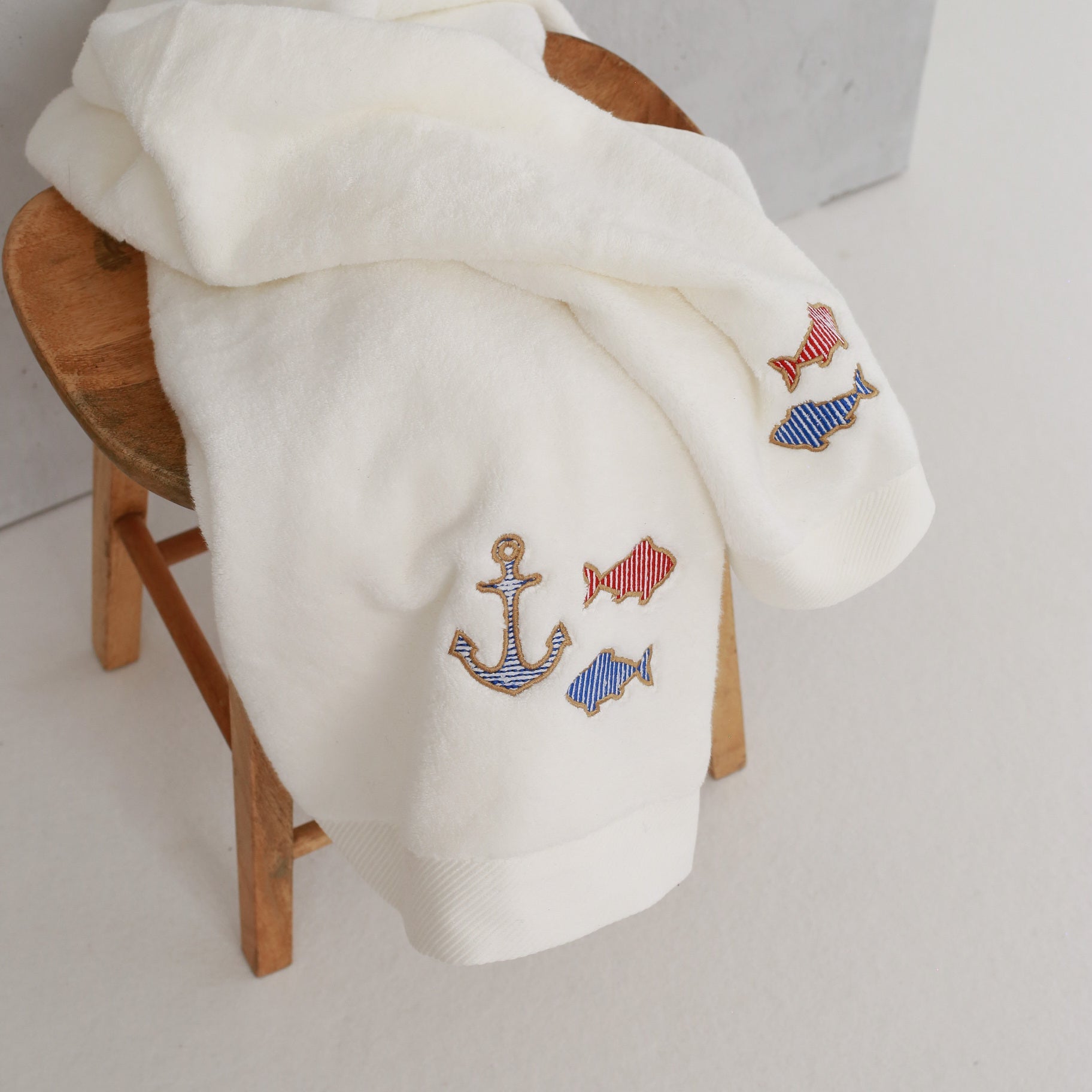 KM Home Collection-Balık İşlemeli El Havlusu-Havlu & Peştamal-4-Milagron.com