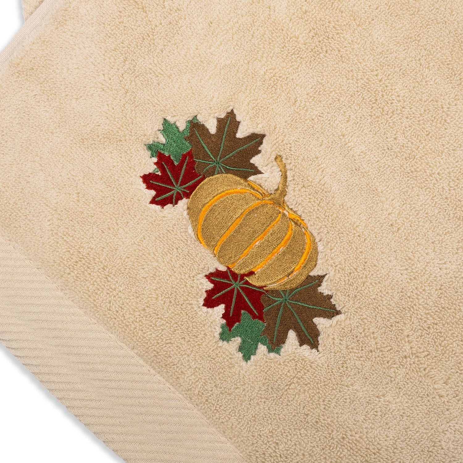 KM Home Collection-Balkabağı İşlemeli Bej El Havlusu-Havlu & Peştamal-3-Milagron.com