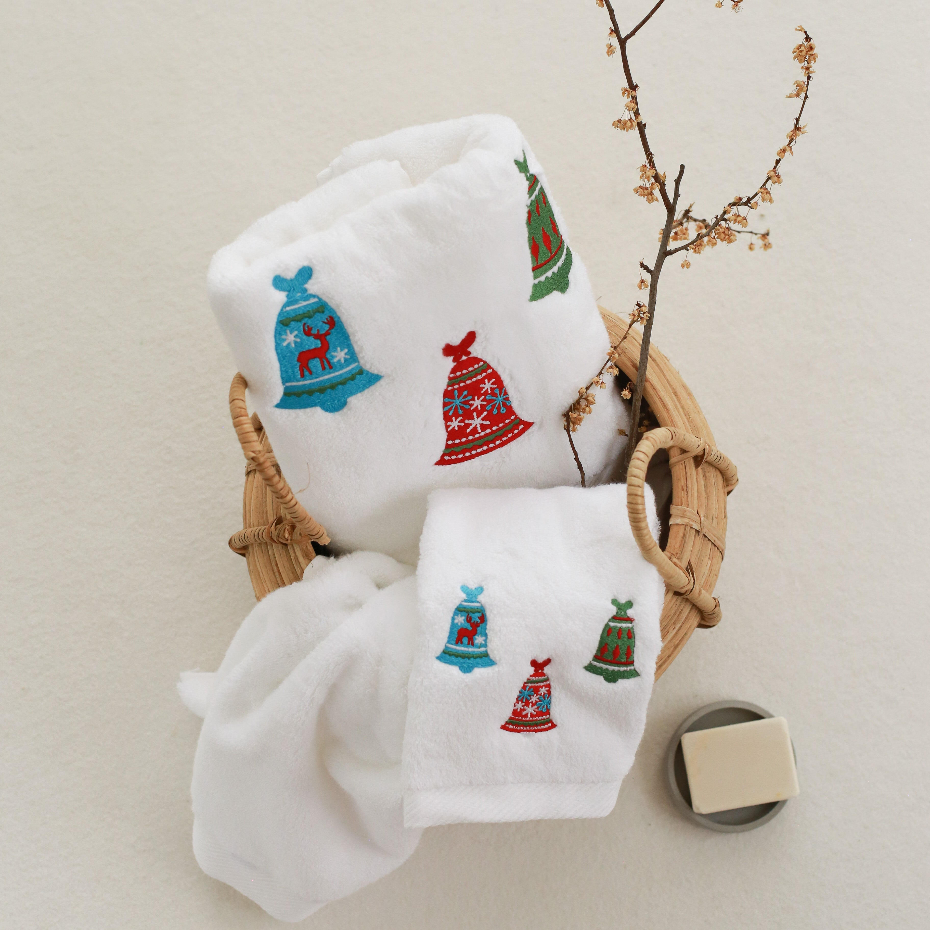 KM Home Collection-Çan İşlemeli Pamuk El Havlusu-Havlu & Peştamal-2-Milagron.com