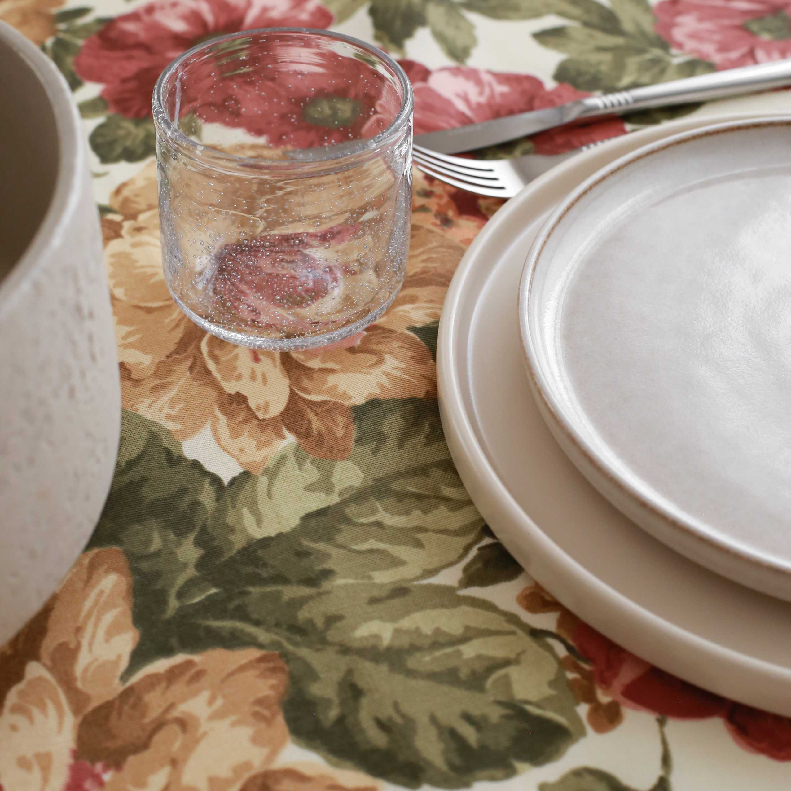 KM Home Collection-Çiçek Desenli Pamuk Masa Örtüsü-Masa Örtüleri-3-Milagron.com