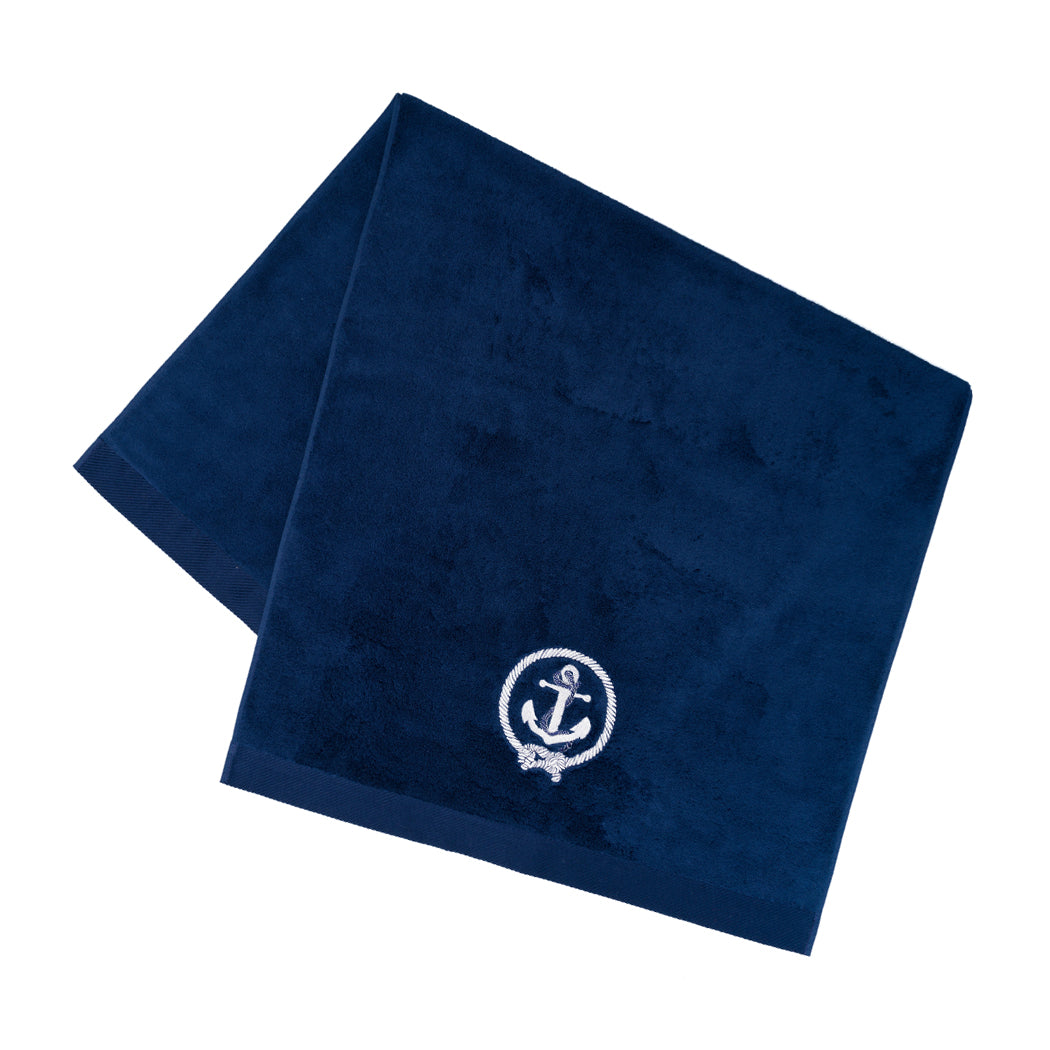 KM Home Collection-Çıpa İşlemeli Yüz Havlusu-Havlu & Peştamal-1-Milagron.com