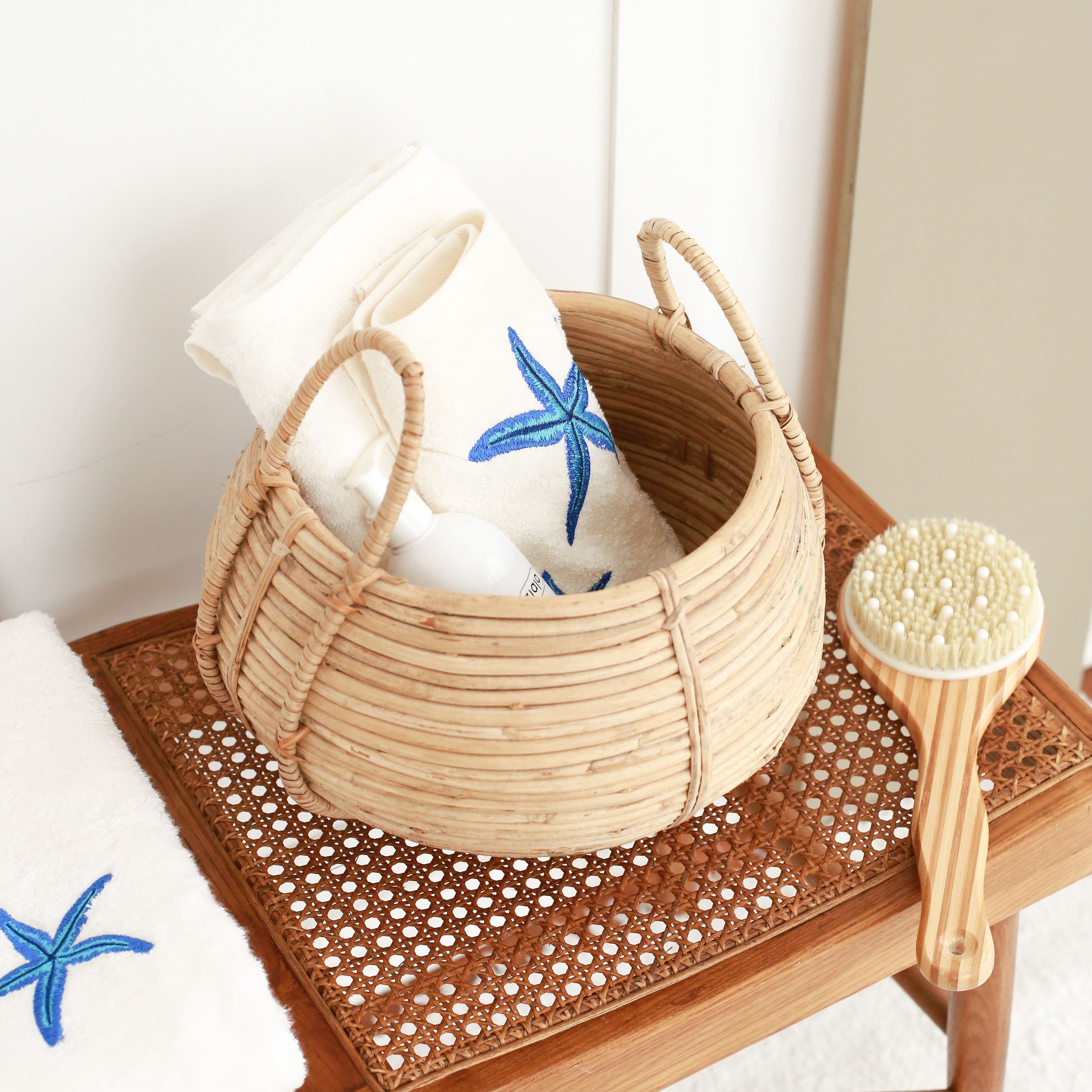 KM Home Collection-Deniz Yıldızı İşlemeli El Havlusu-Havlu & Peştamal-3-Milagron.com