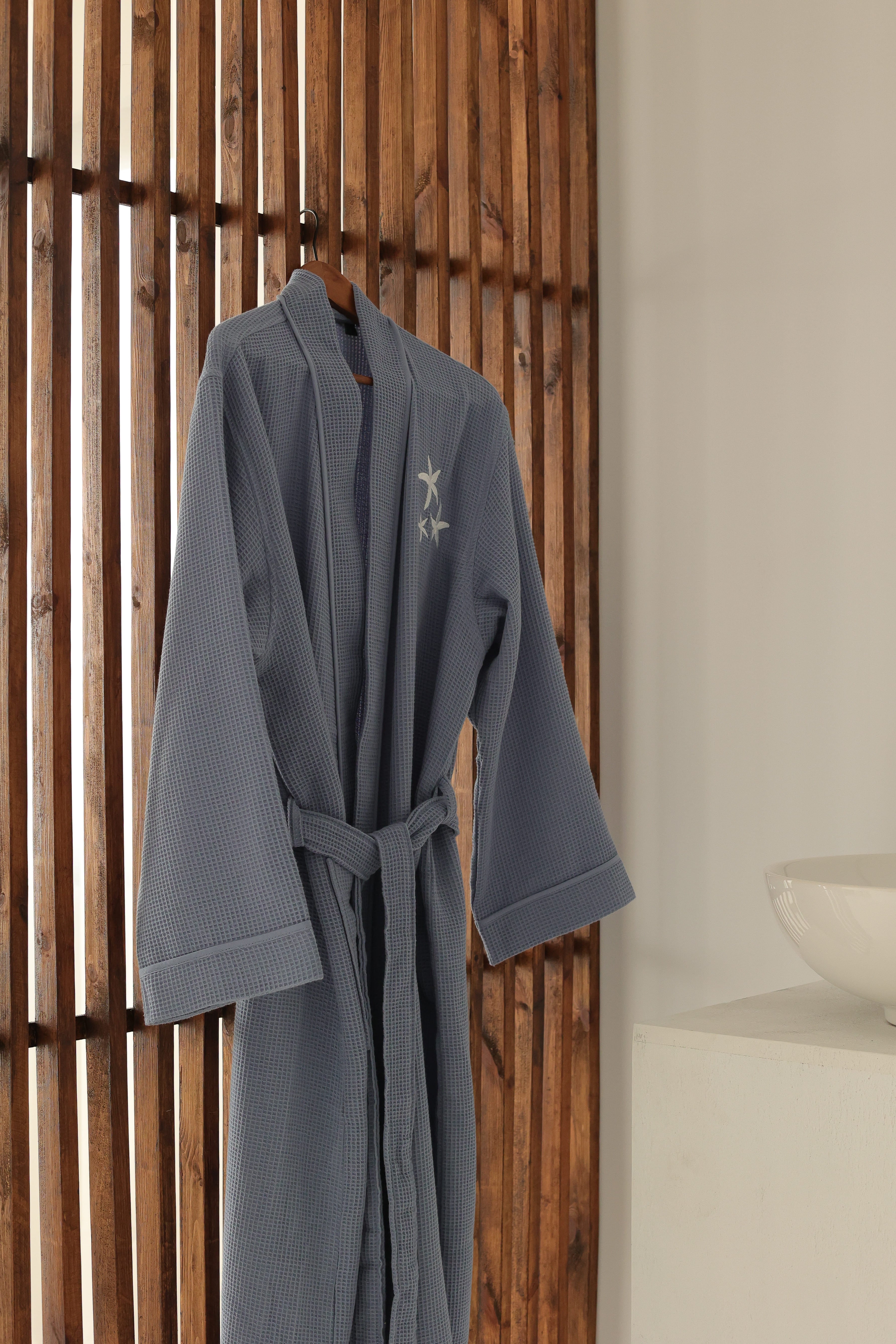 KM Home Collection-Deniz Yıldızı Waffle Bornoz-Bornoz-5-Milagron.com