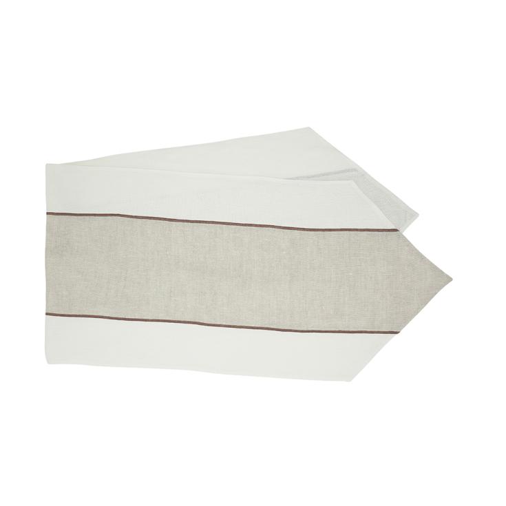 KM Home Collection-Douce Taş Renkli Keten Runner-Runner-1-Milagron.com