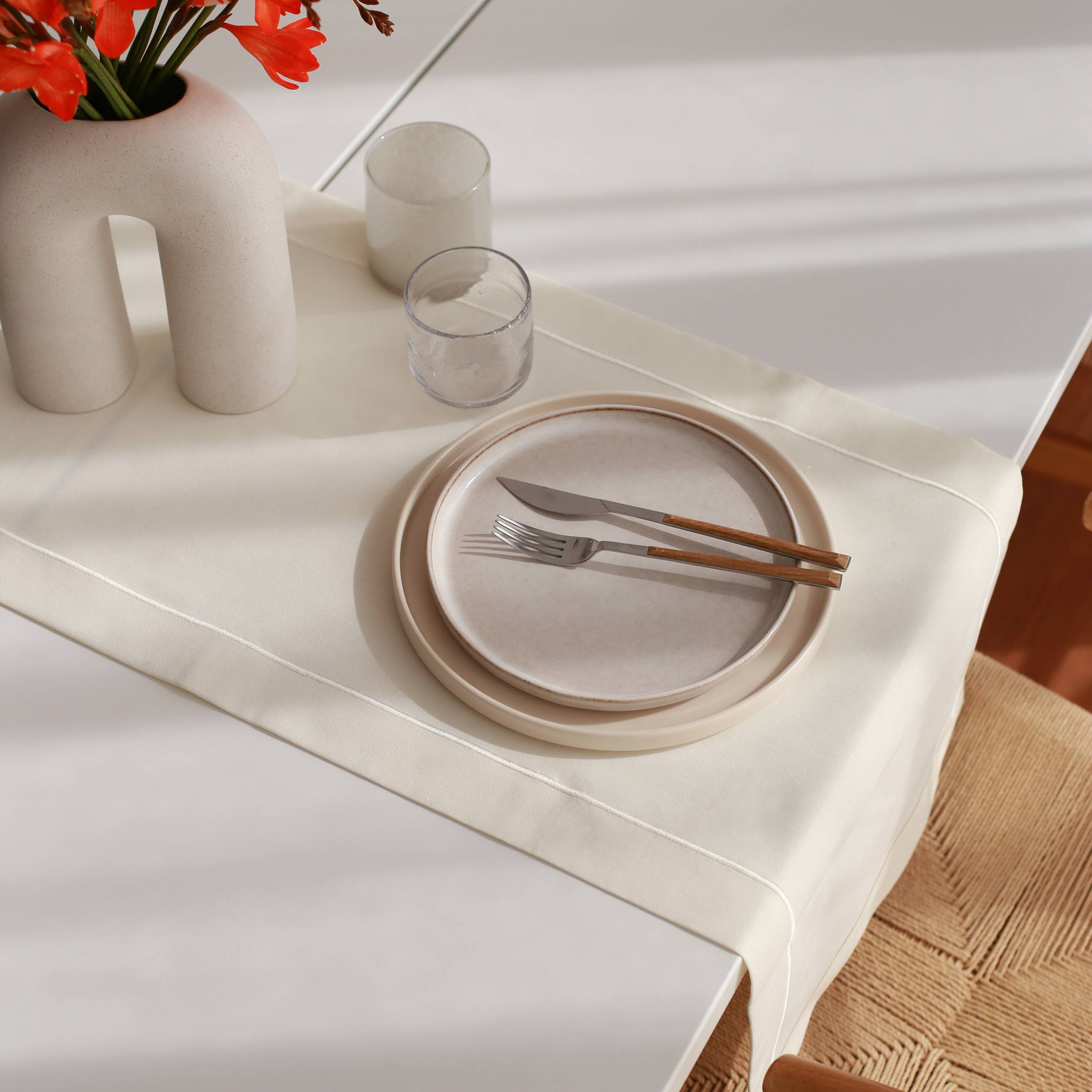 KM Home Collection-Ekru Pamuk Runner-Runner-2-Milagron.com