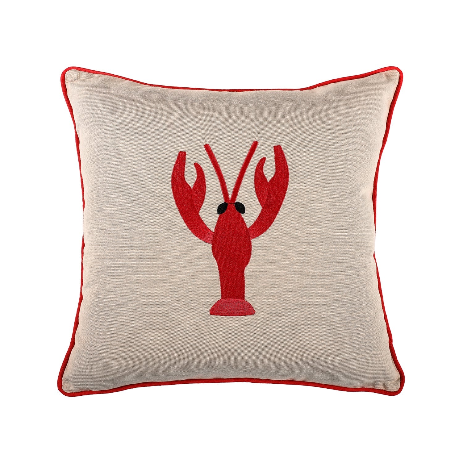 KM Home Collection-Istakoz İşlemeli Kırlent Kılıfı-Yastık Kılıfı-1-Milagron.com