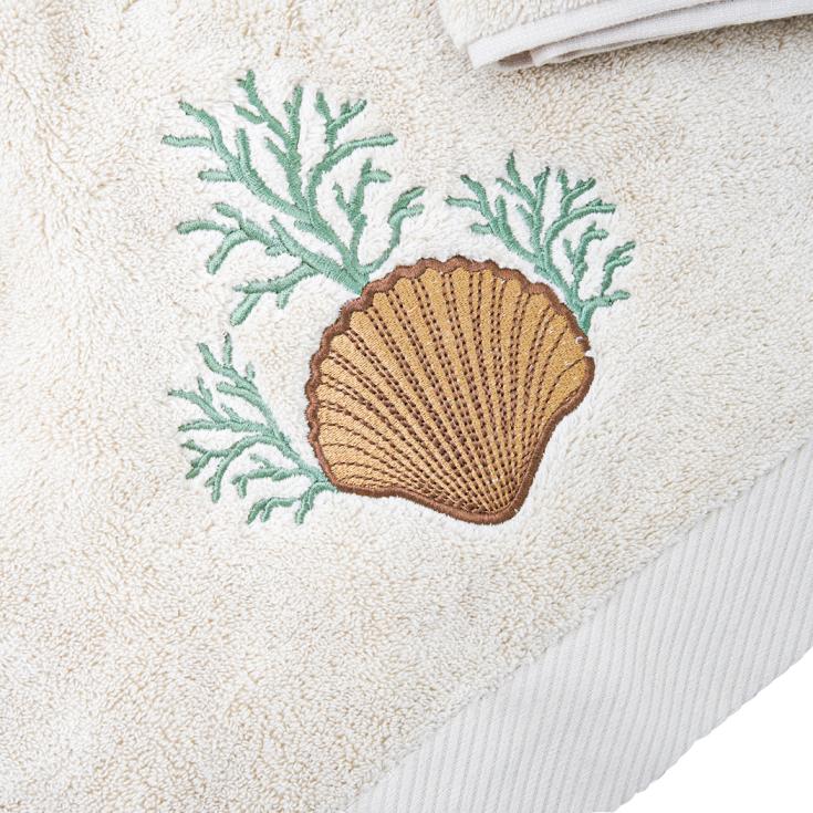 KM Home Collection-İstridye İşlemeli Yüz Havlusu-Havlu & Peştamal-4-Milagron.com