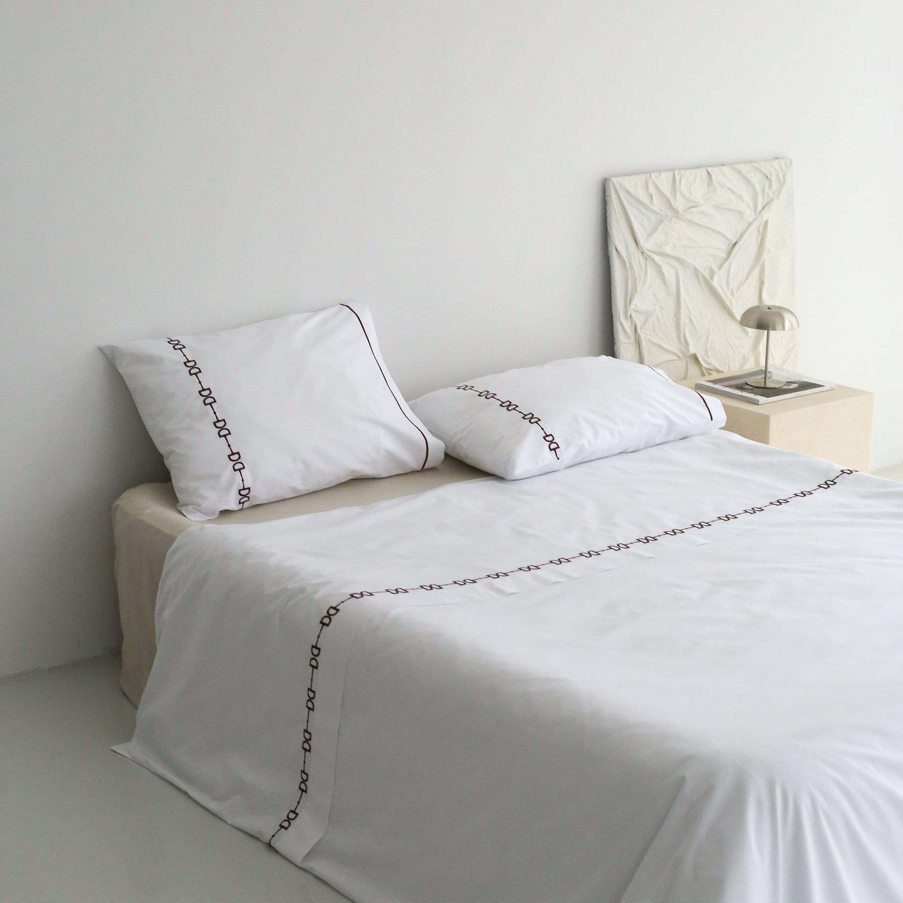 KM Home Collection-Kahverengi Zincirli Nevresim Takımı-Nevresim Takımı-2-Milagron.com