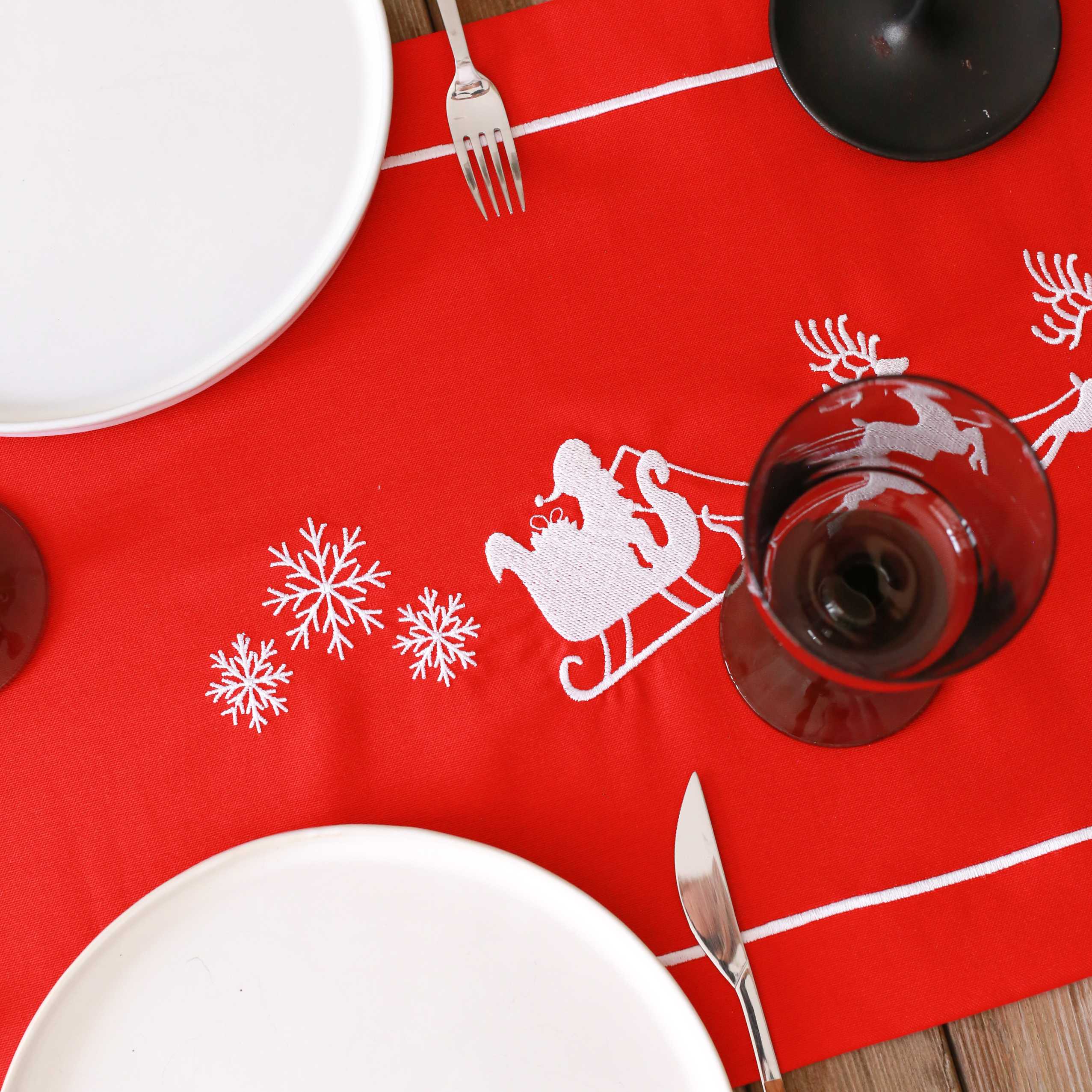 KM Home Collection-Kızak İşlemeli Pamuk Runner-Runner-4-Milagron.com