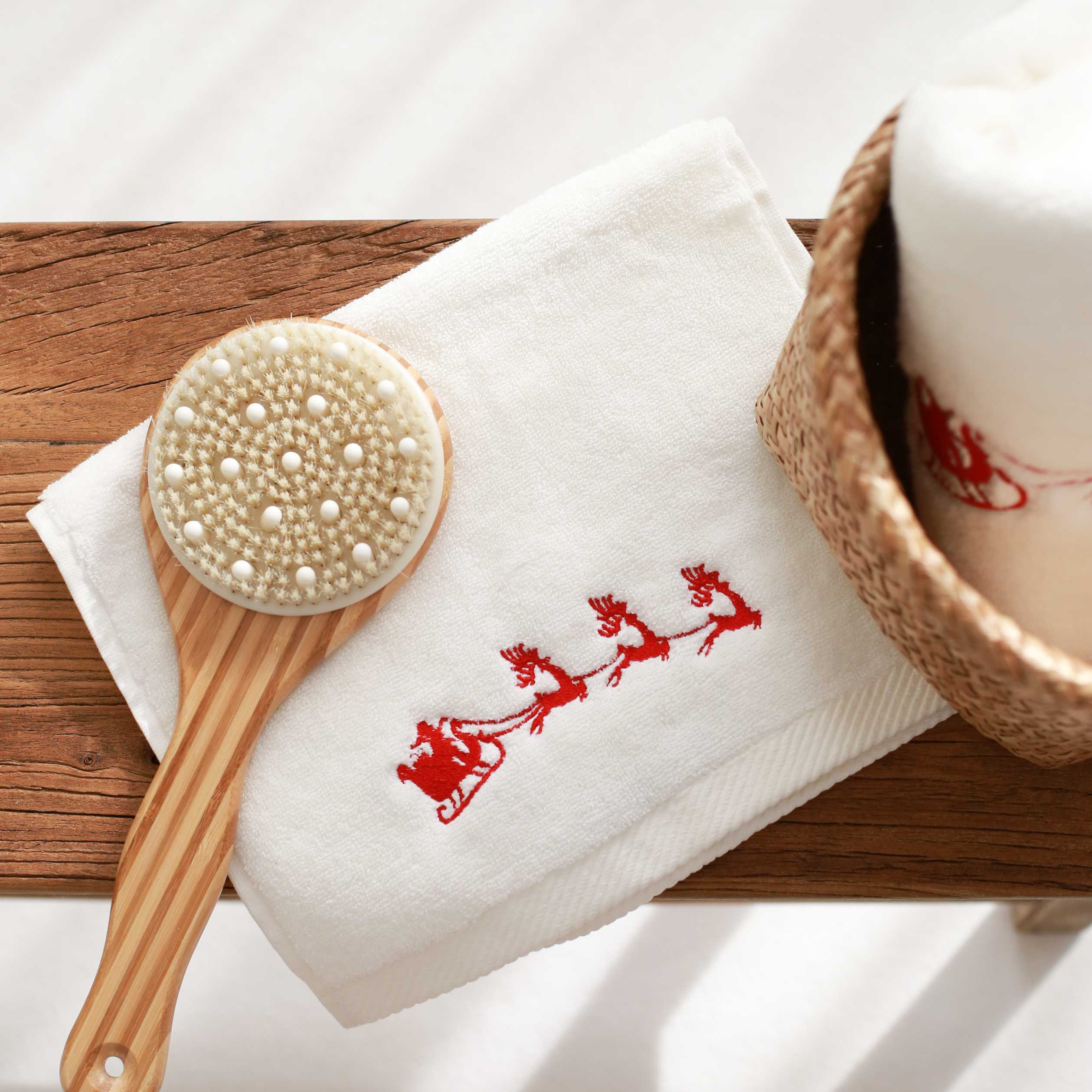 KM Home Collection-Kızak İşlemeli Pamuk Yüz Havlusu-Havlu & Peştamal-5-Milagron.com