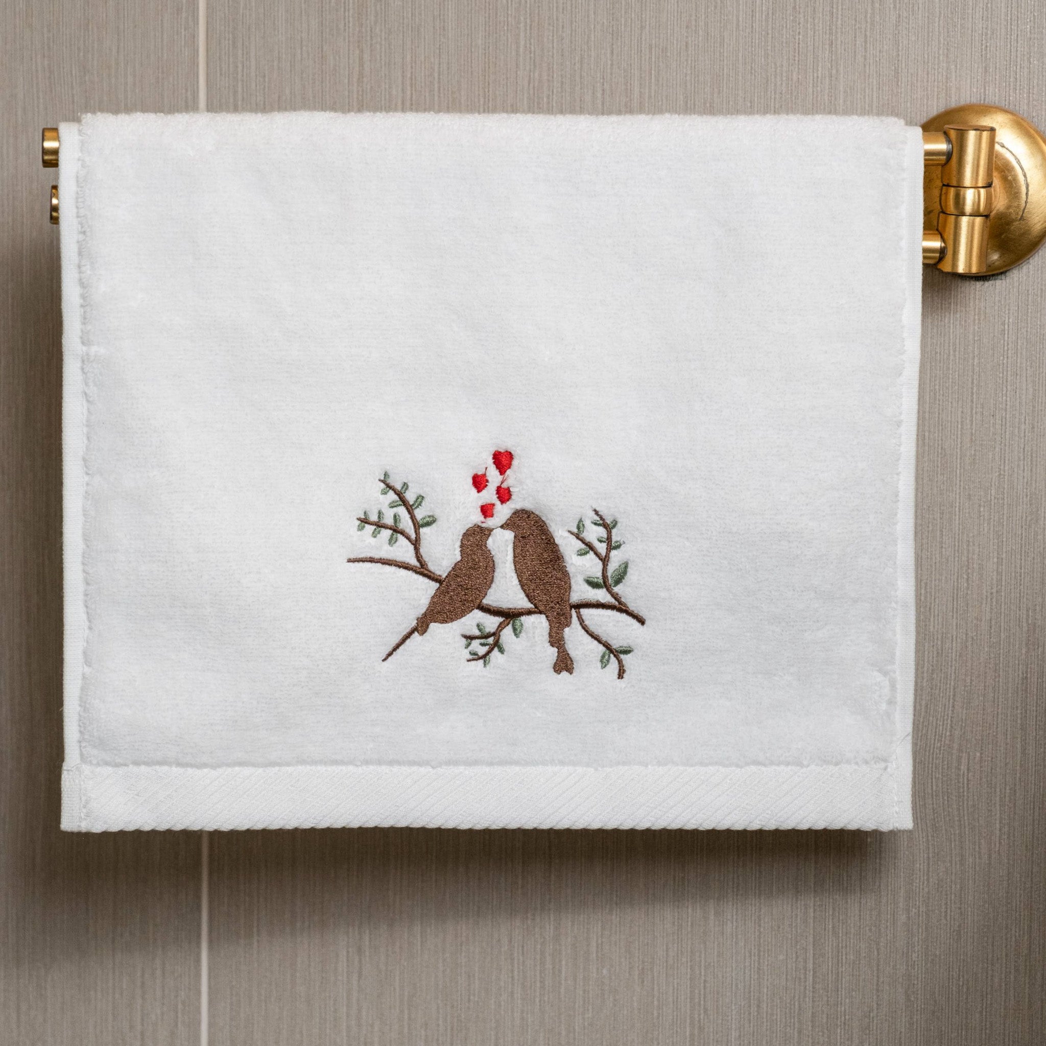 KM Home Collection-Kuş İşlemeli Pamuk El Havlusu-Havlu & Peştamal-2-Milagron.com