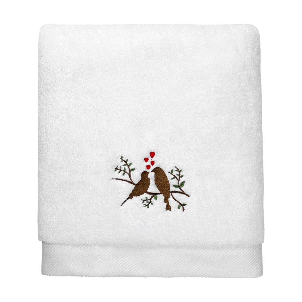 KM Home Collection-Kuş İşlemeli Pamuk Vücut Havlusu-Havlu & Peştamal-1-Milagron.com