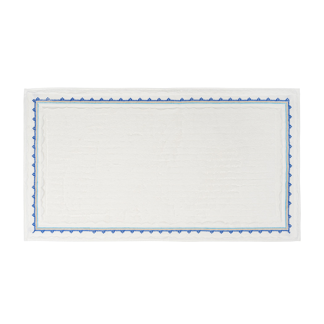 KM Home Collection-Lacivert Desen İşlemeli Pamuk Ayak Havlusu-Havlu & Peştamal-1-Milagron.com