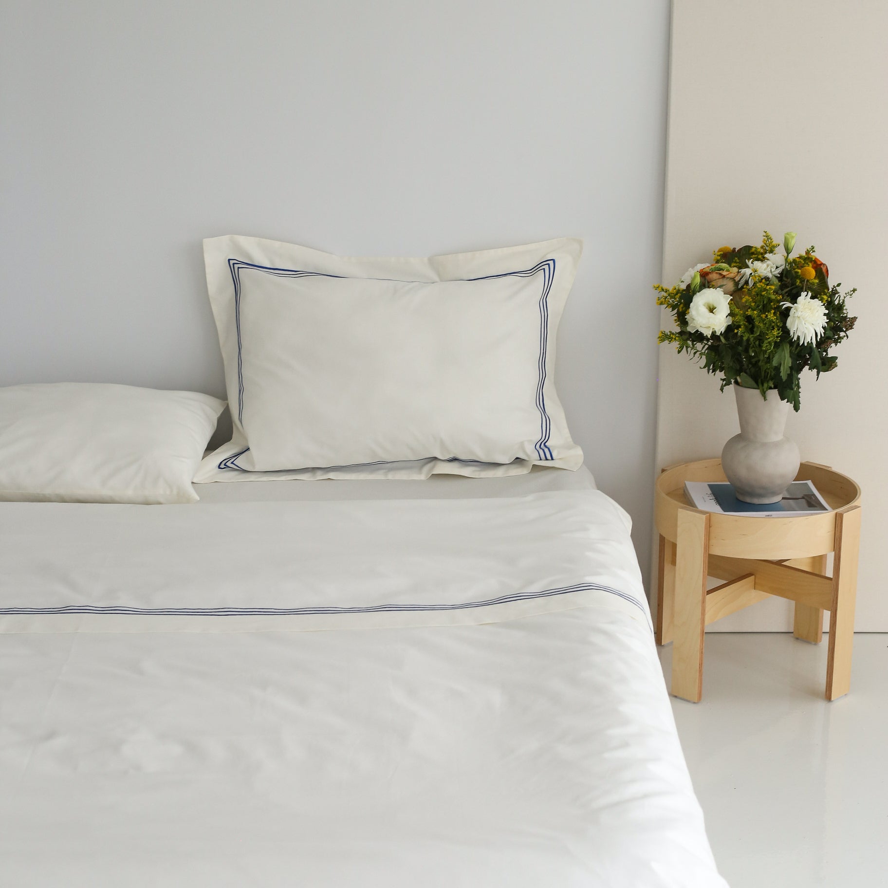 KM Home Collection-Lacivert Şeritli Nevresim Takımı-Nevresim Takımı-3-Milagron.com