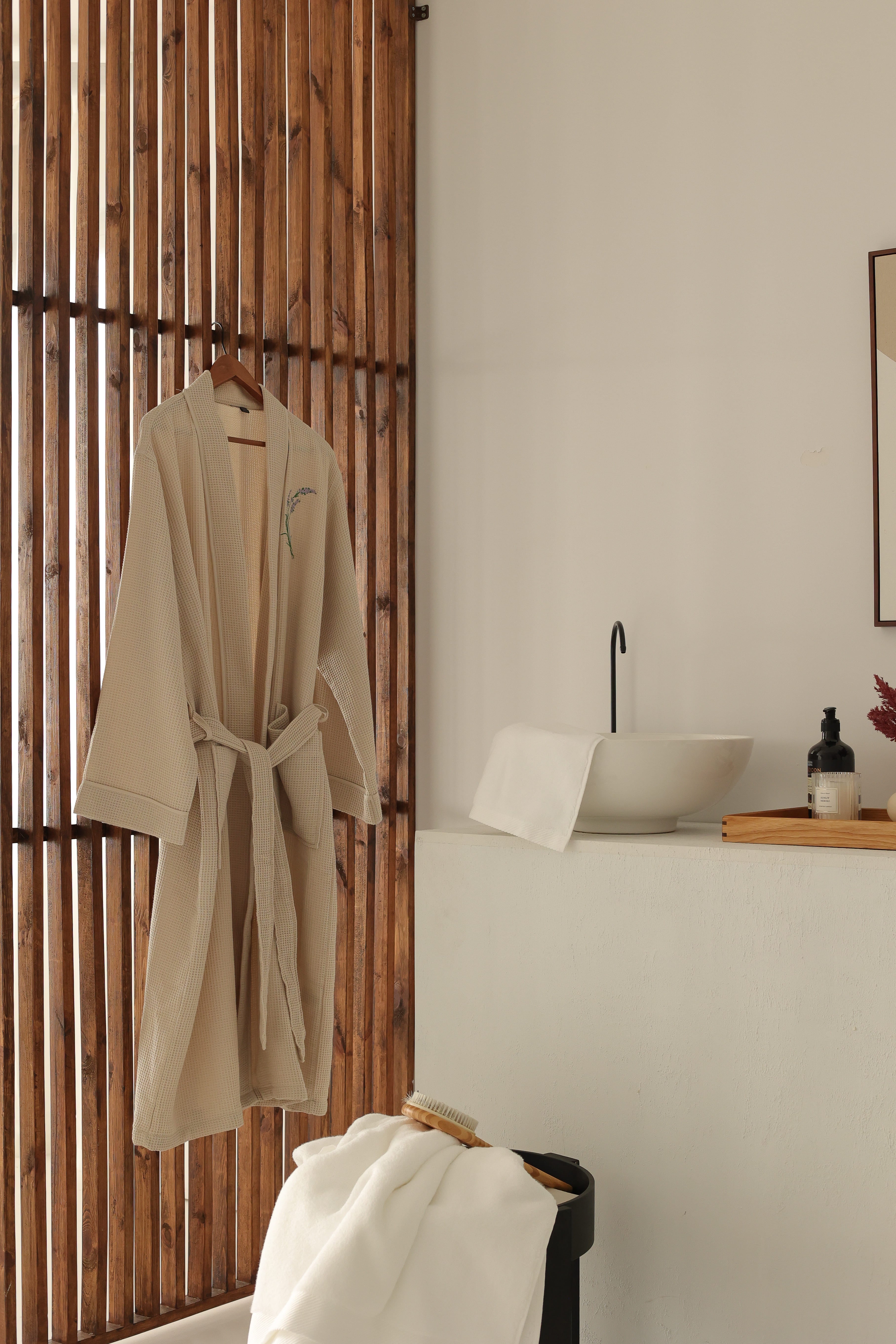 KM Home Collection-Lavanta Waffle Bornoz-Bornoz-5-Milagron.com